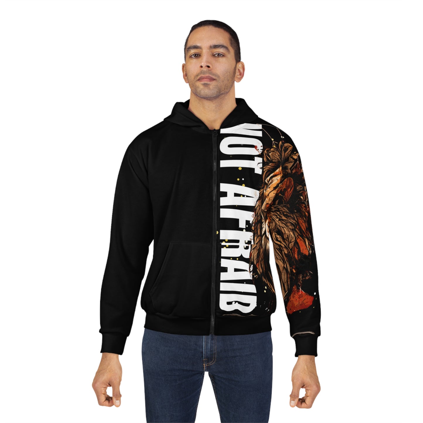 Unisex Zip Hoodie (AOP) Not Afraid