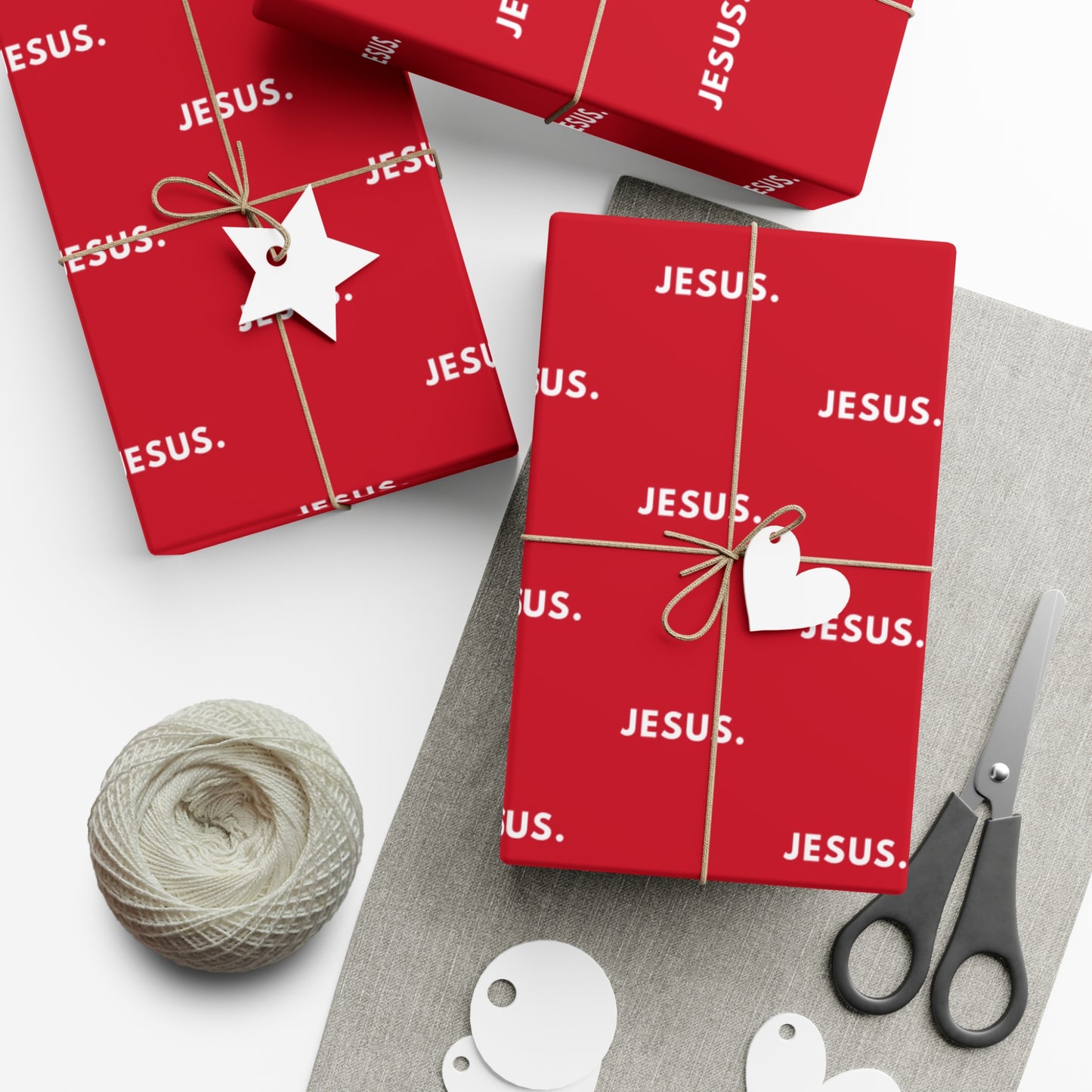Gift Wrap Papers - Red Jesus Design