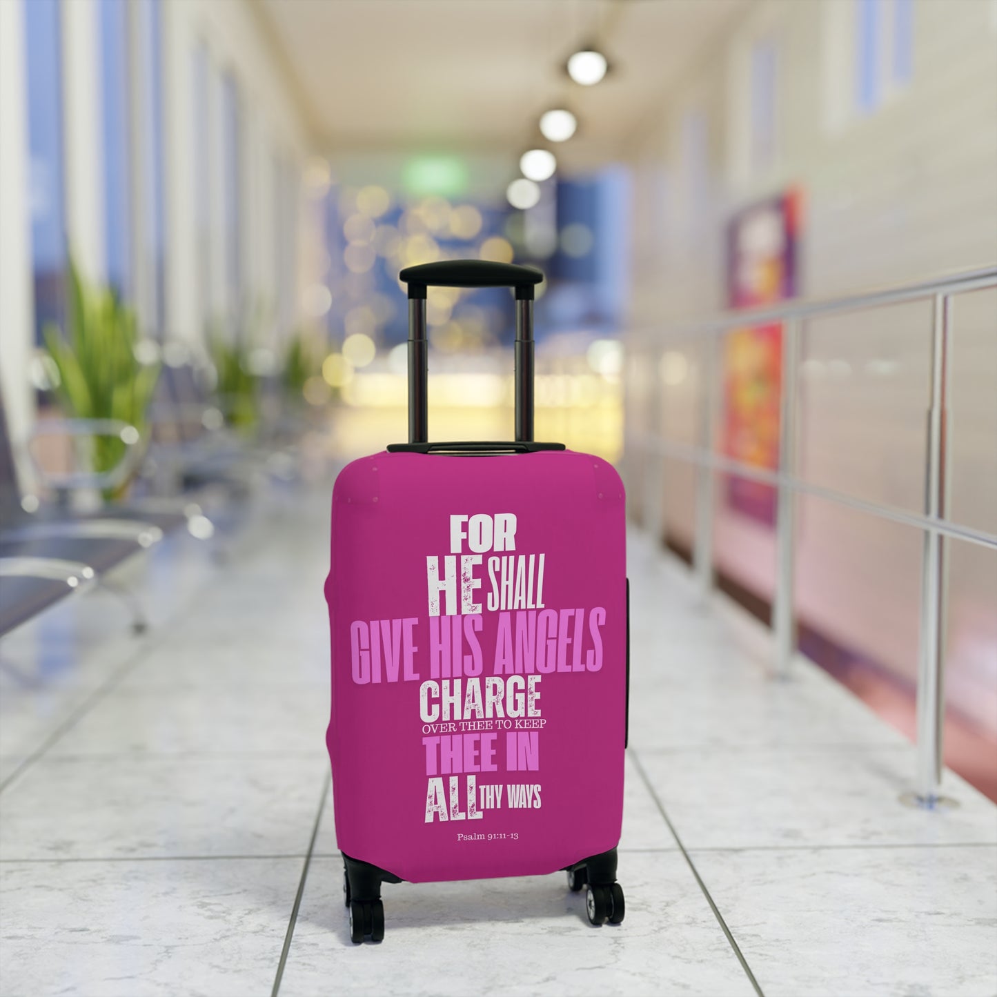 Luggage Cover - Pink Angel Quote Design
