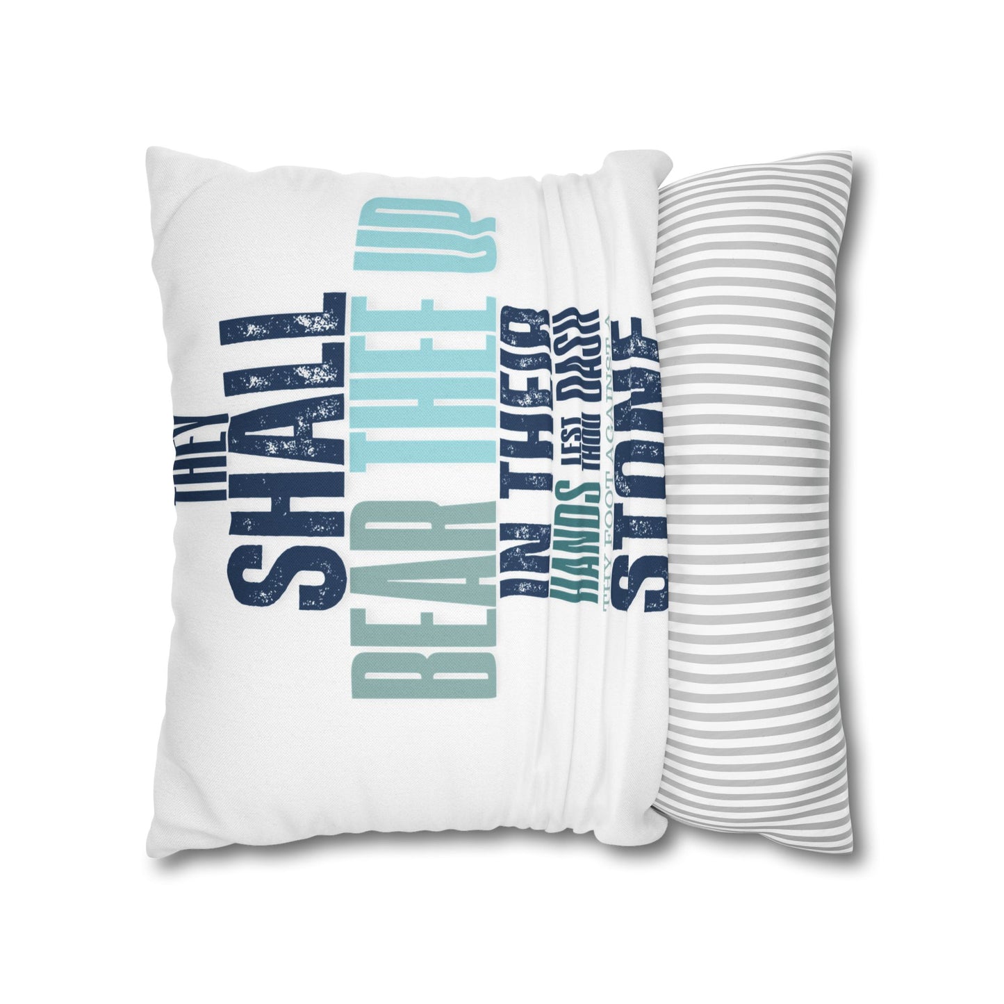 Spun Polyester Square PILLOWCASE He shall Give His Angels