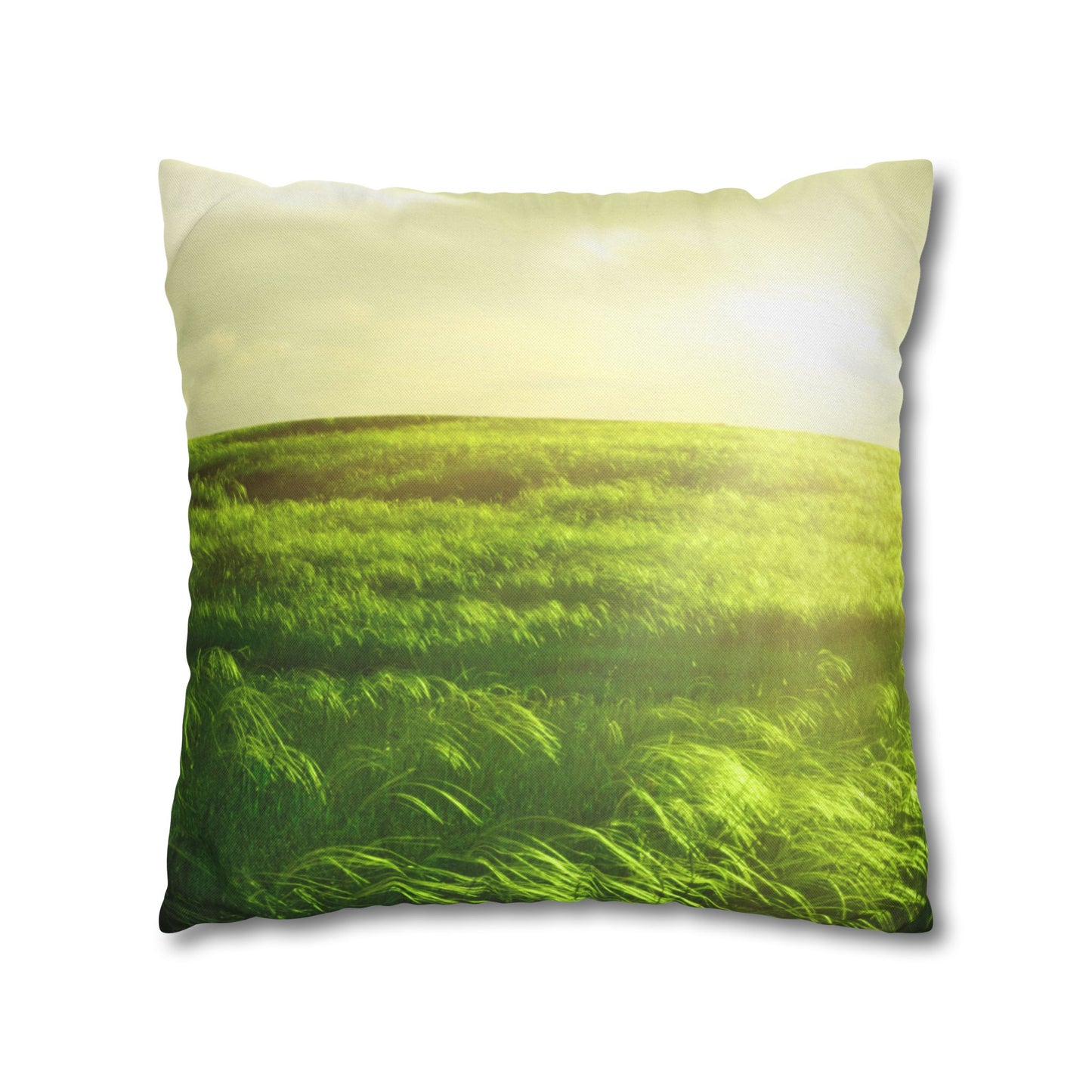 Spun Polyester Square PillowCASE "He Makes Me to lie down..." Psa. 23