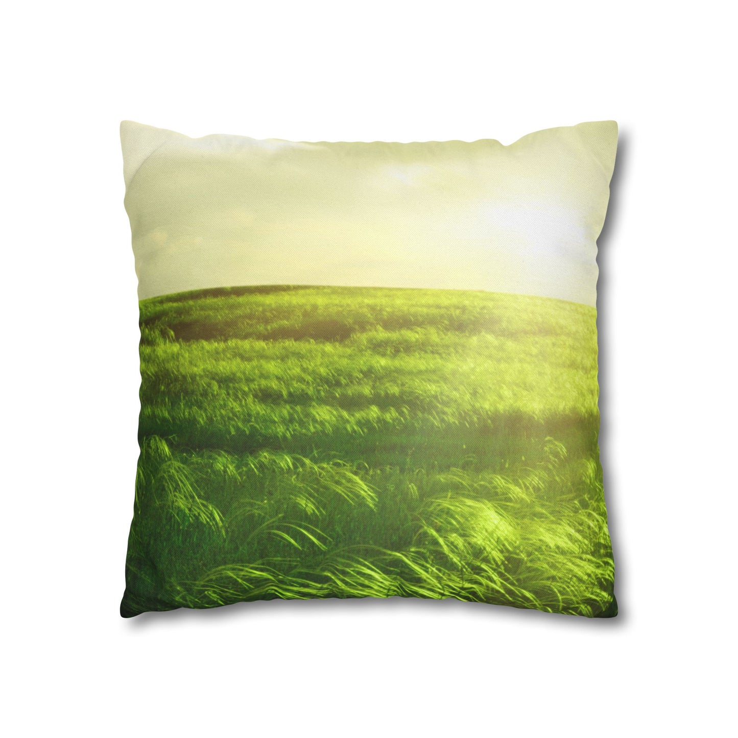 Spun Polyester Square PillowCASE "He Makes Me to lie down..." Psa. 23