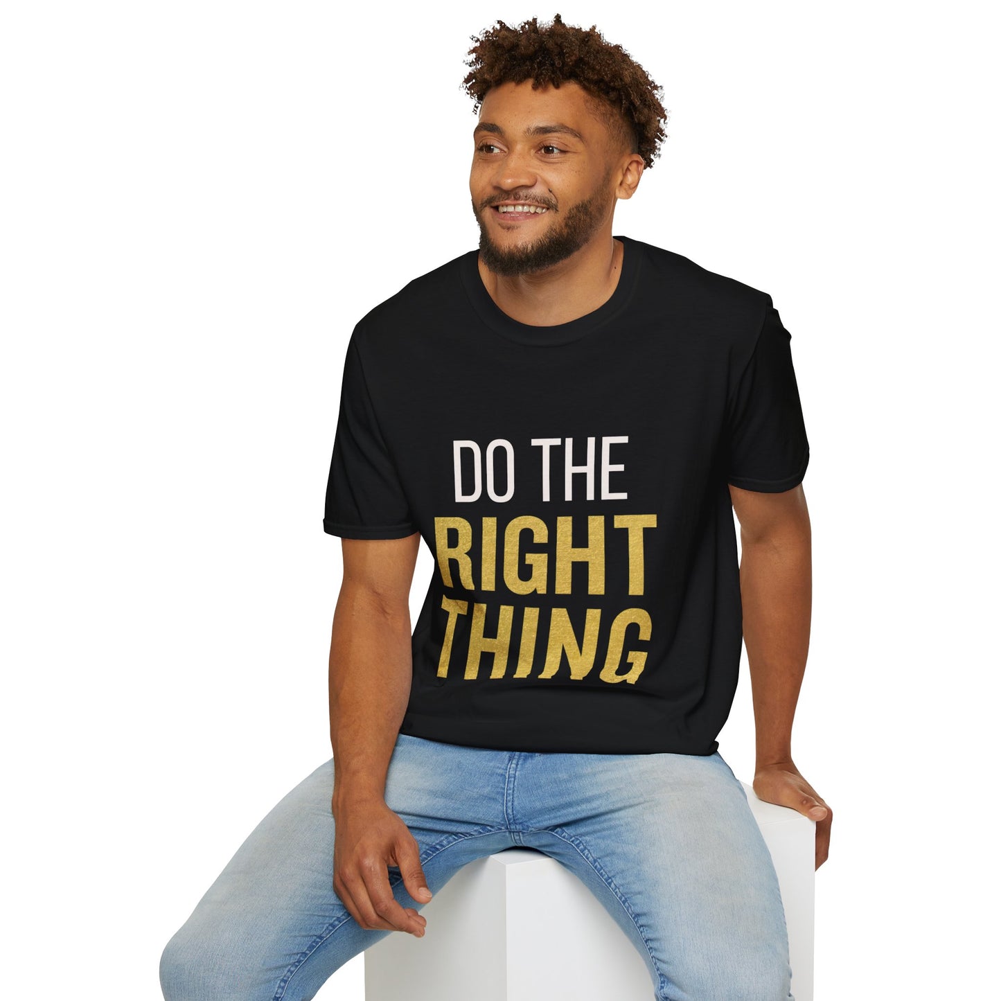 Motivational Unisex Softstyle T-Shirt - "Do The Right Thing" & "It's Never Wrong"