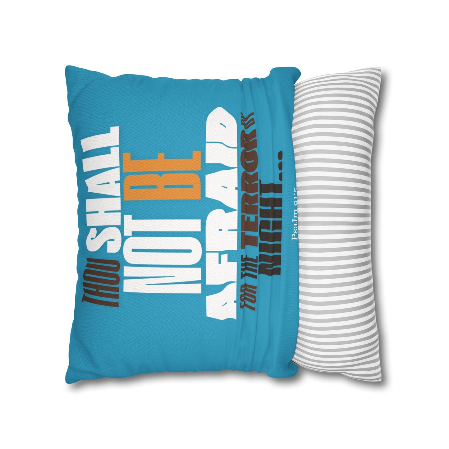 Spun Polyester Square PILLOWCASE Blue Lion