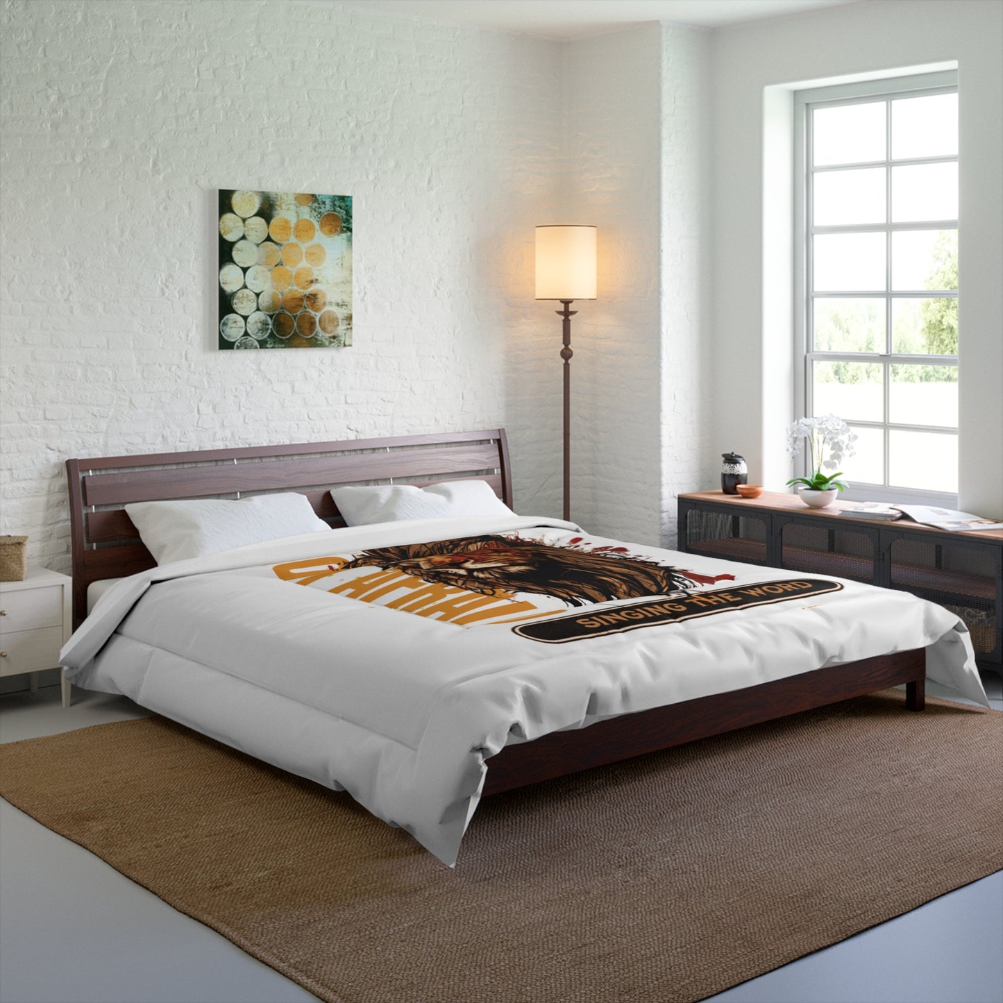 Comforter Lion Not Afraid White
