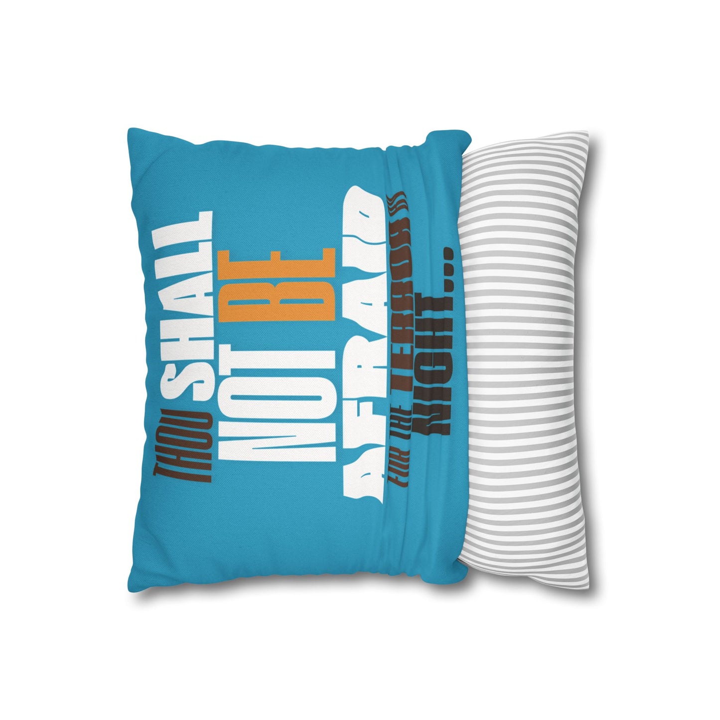 Spun Polyester Square PILLOWCASE Blue Lion