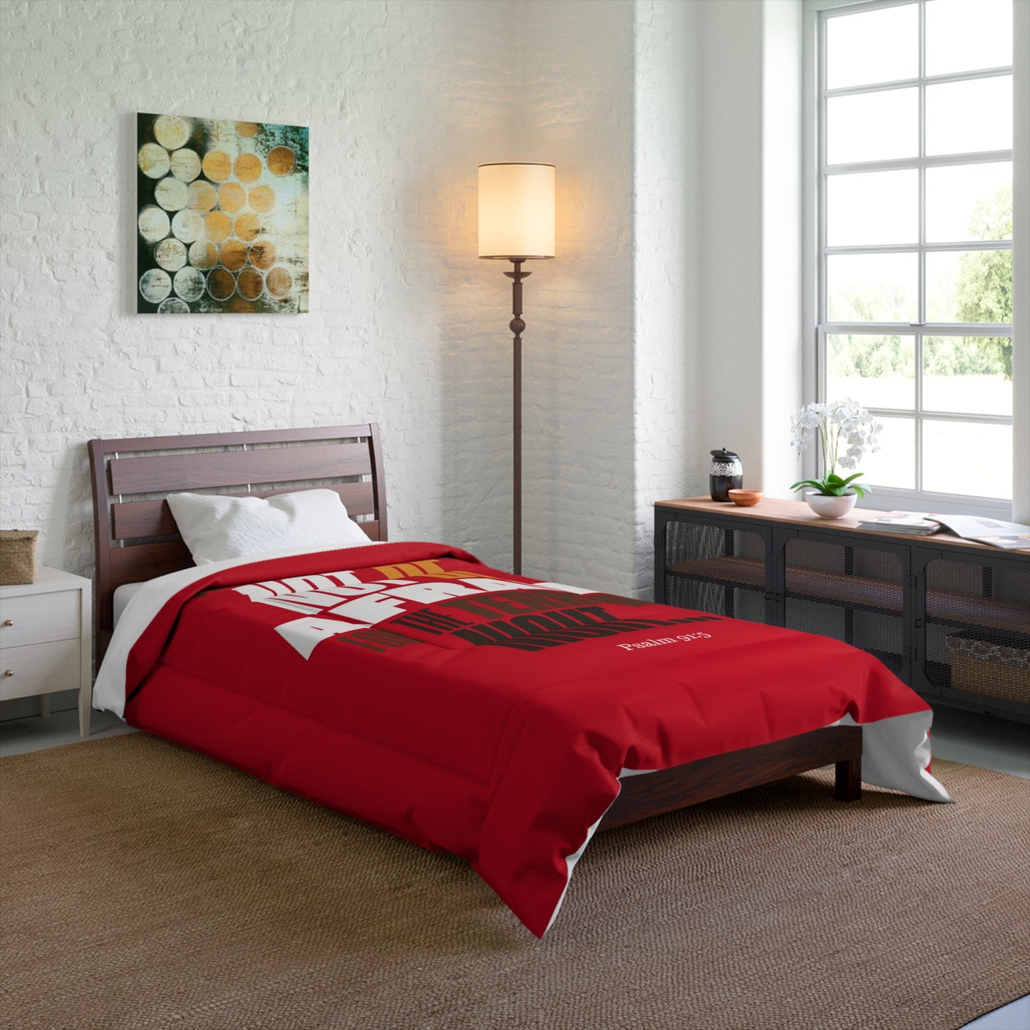 Comforter Red Thou shall not be Afraid