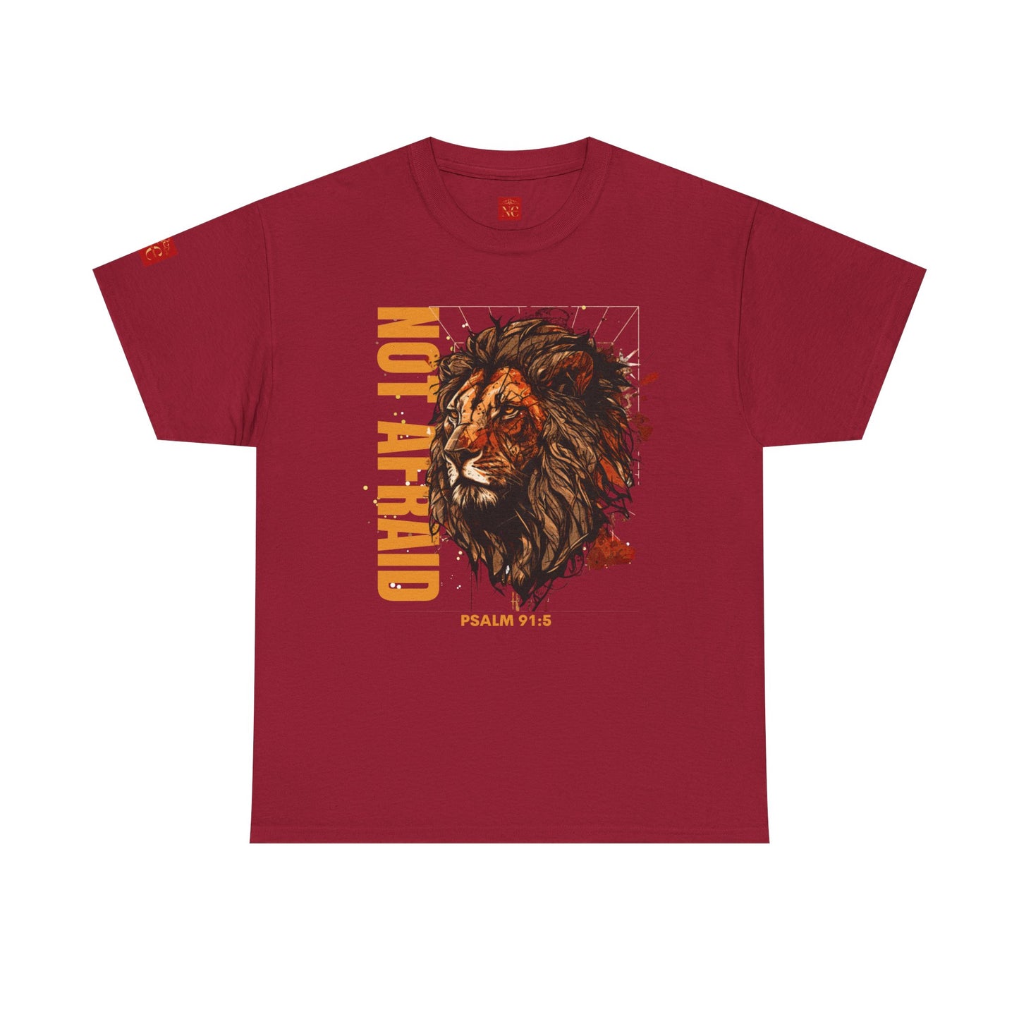 Unisex Heavy Cotton Tee NOT AFRAID Lion Psalm 91