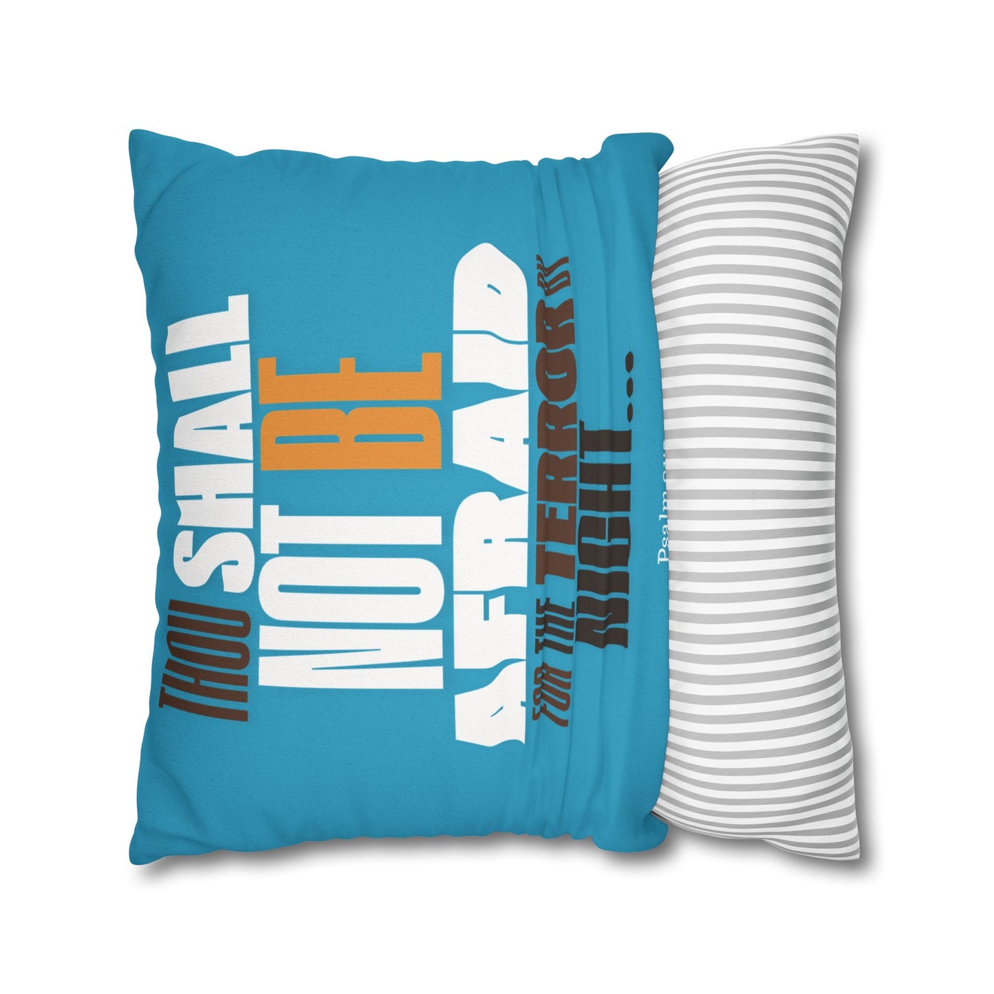 Spun Polyester Square PILLOWCASE Blue Lion