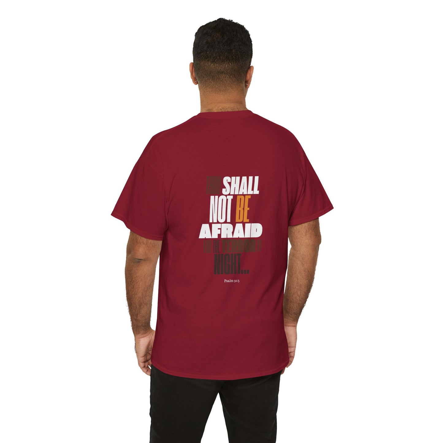 Unisex Heavy Cotton Tee NOT AFRAID Lion Psalm 91