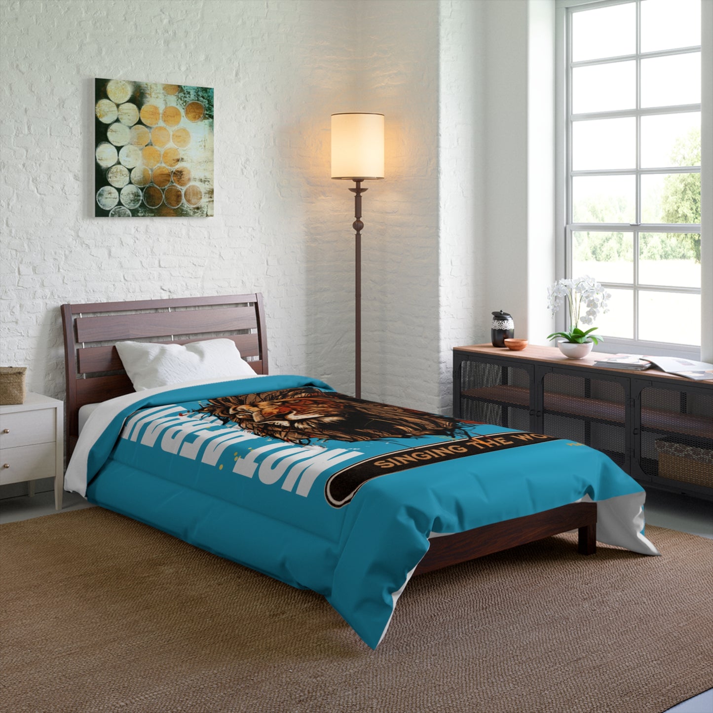 Comforter Blue Not Afraid/ Lion