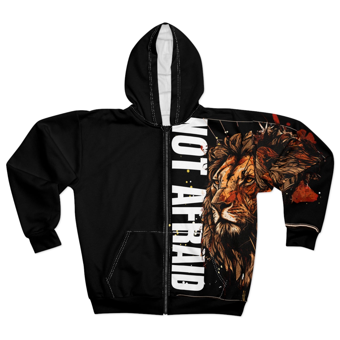 Unisex Zip Hoodie (AOP) Not Afraid