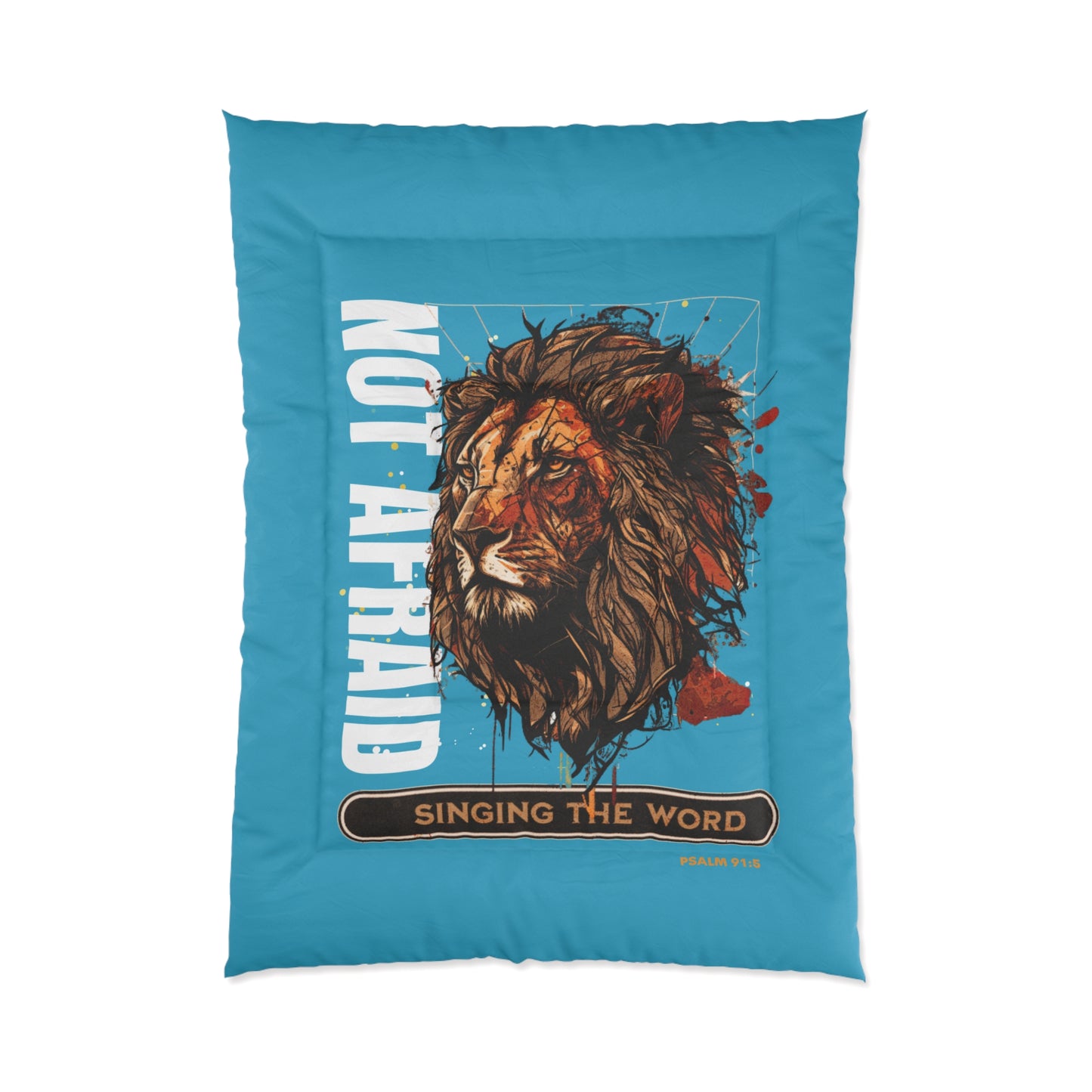 Comforter Blue Not Afraid/ Lion