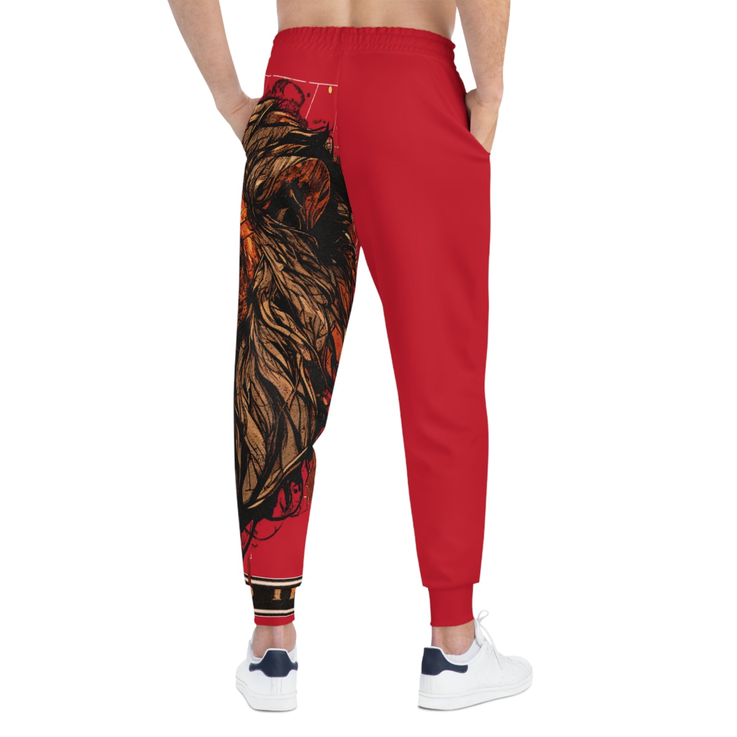 Athletic Joggers (AOP) Not Afraid Lion Red