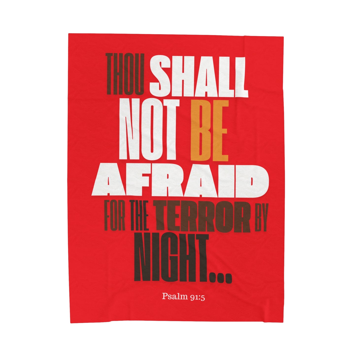 Velveteen Plush Blanket Red Thou Shall Not Be Afraid