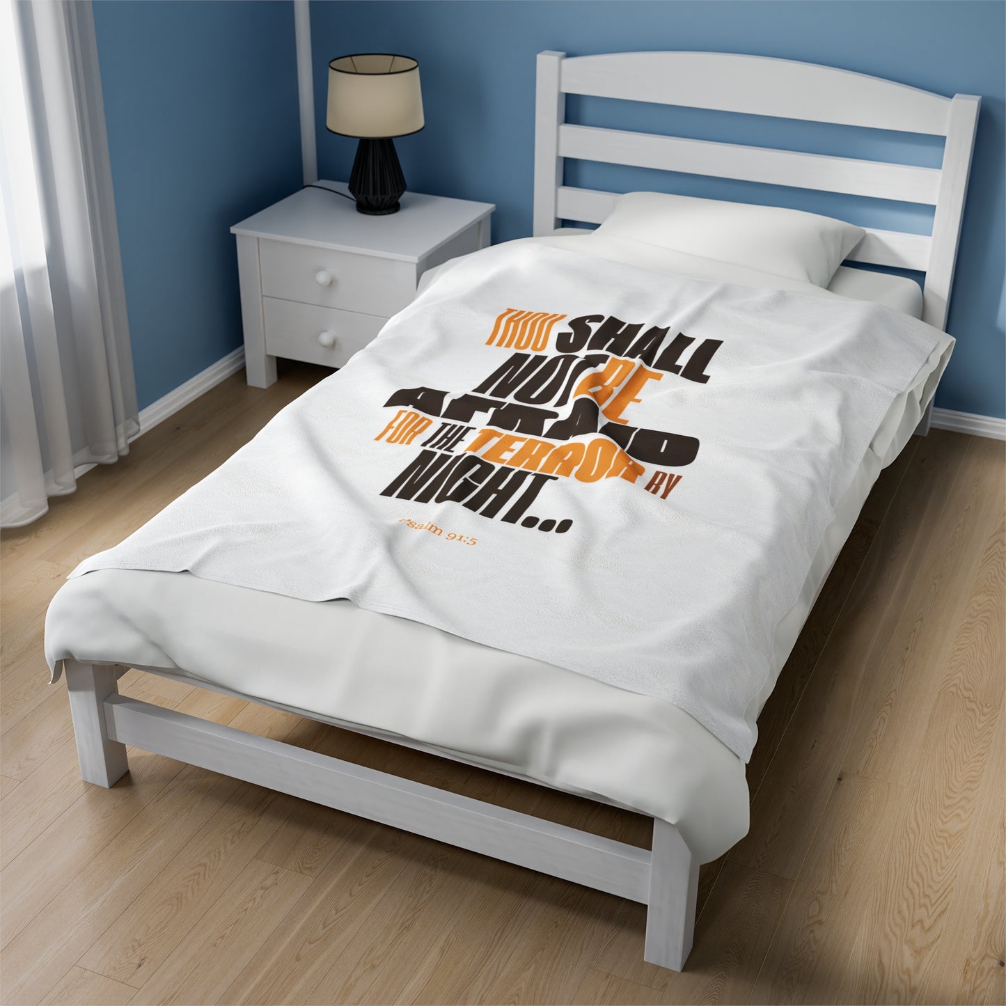 Velveteen Plush Blanket Thou Shall Not Be Afraid