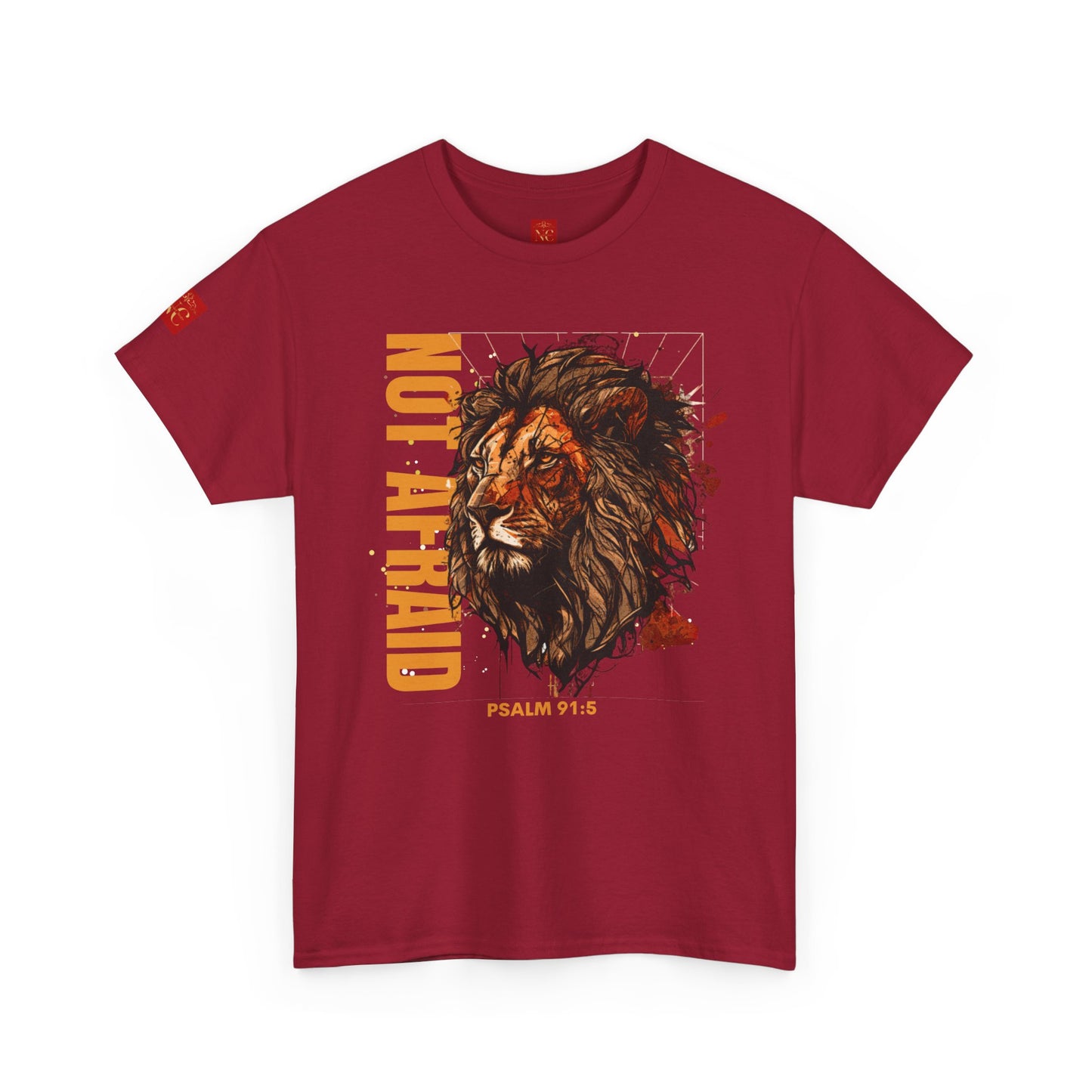 Unisex Heavy Cotton Tee NOT AFRAID Lion Psalm 91