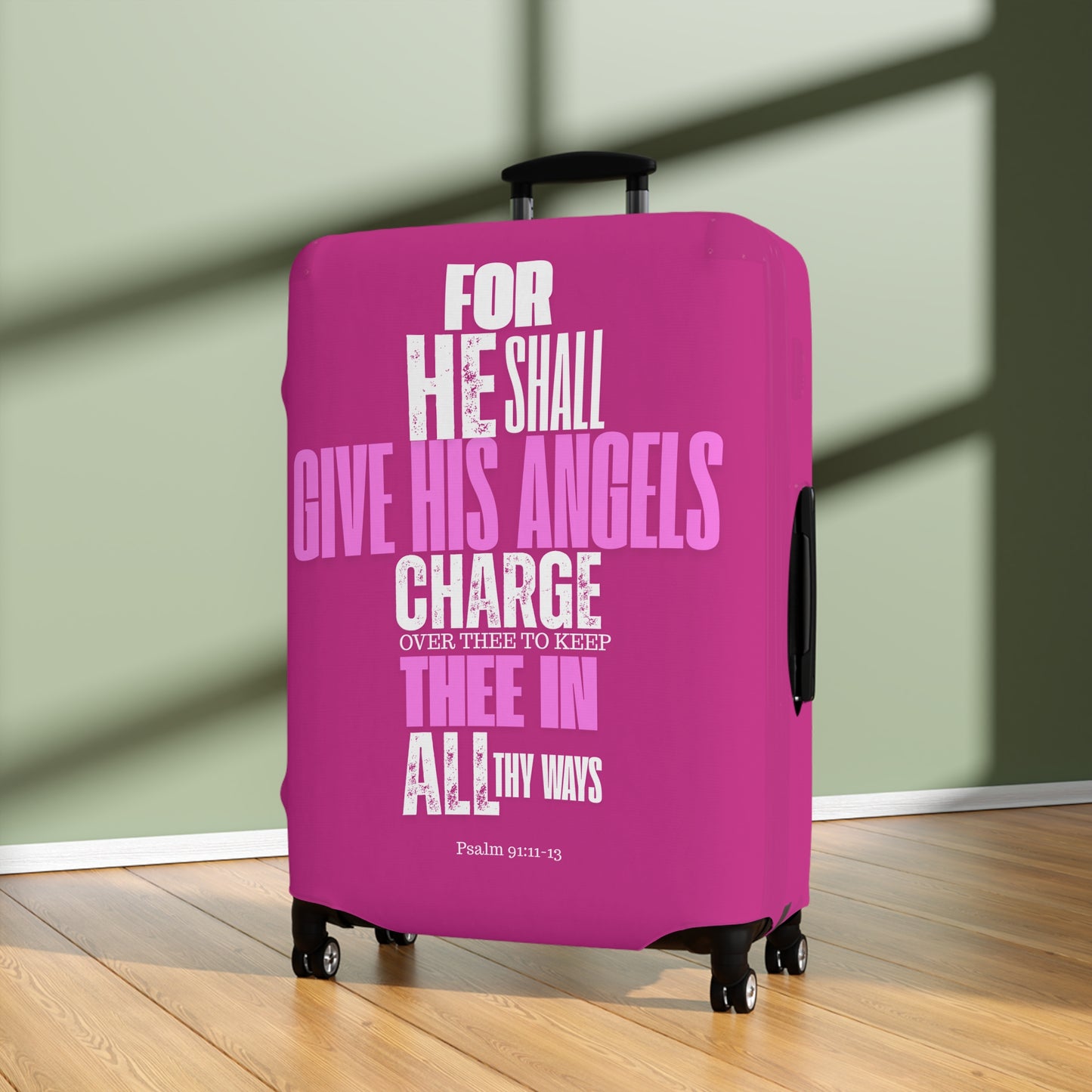 Luggage Cover - Pink Angel Quote Design