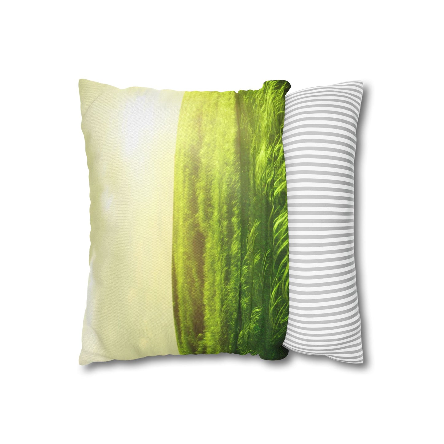 Spun Polyester Square PillowCASE "He Makes Me to lie down..." Psa. 23