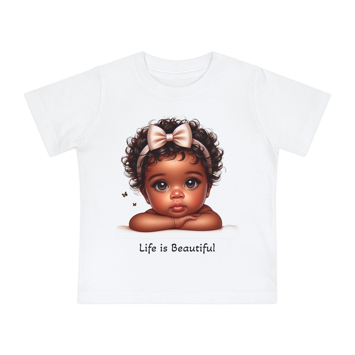 Baby T-Shirt - Brown Skin Baby Girl Life is Beautiful Psalm 139:13