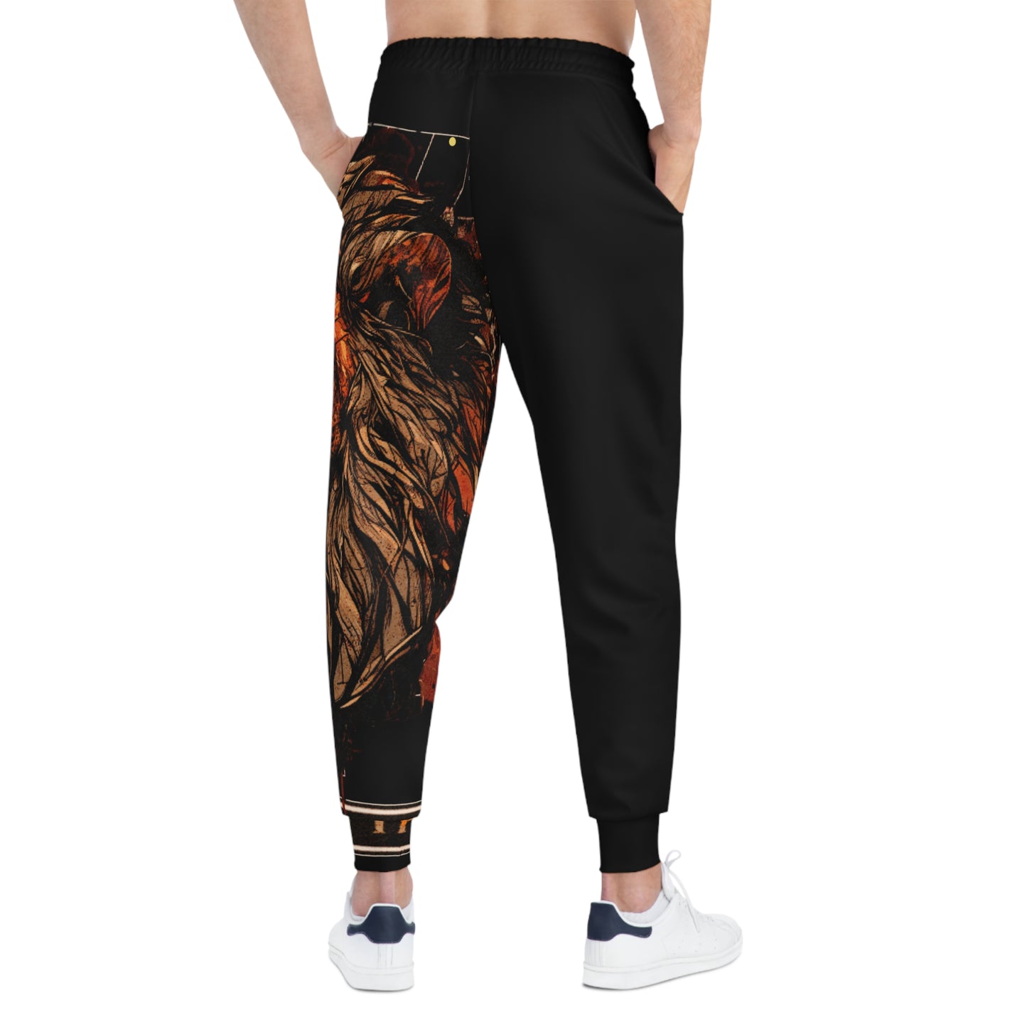 Athletic Joggers (AOP) Not Afraid Lion Black