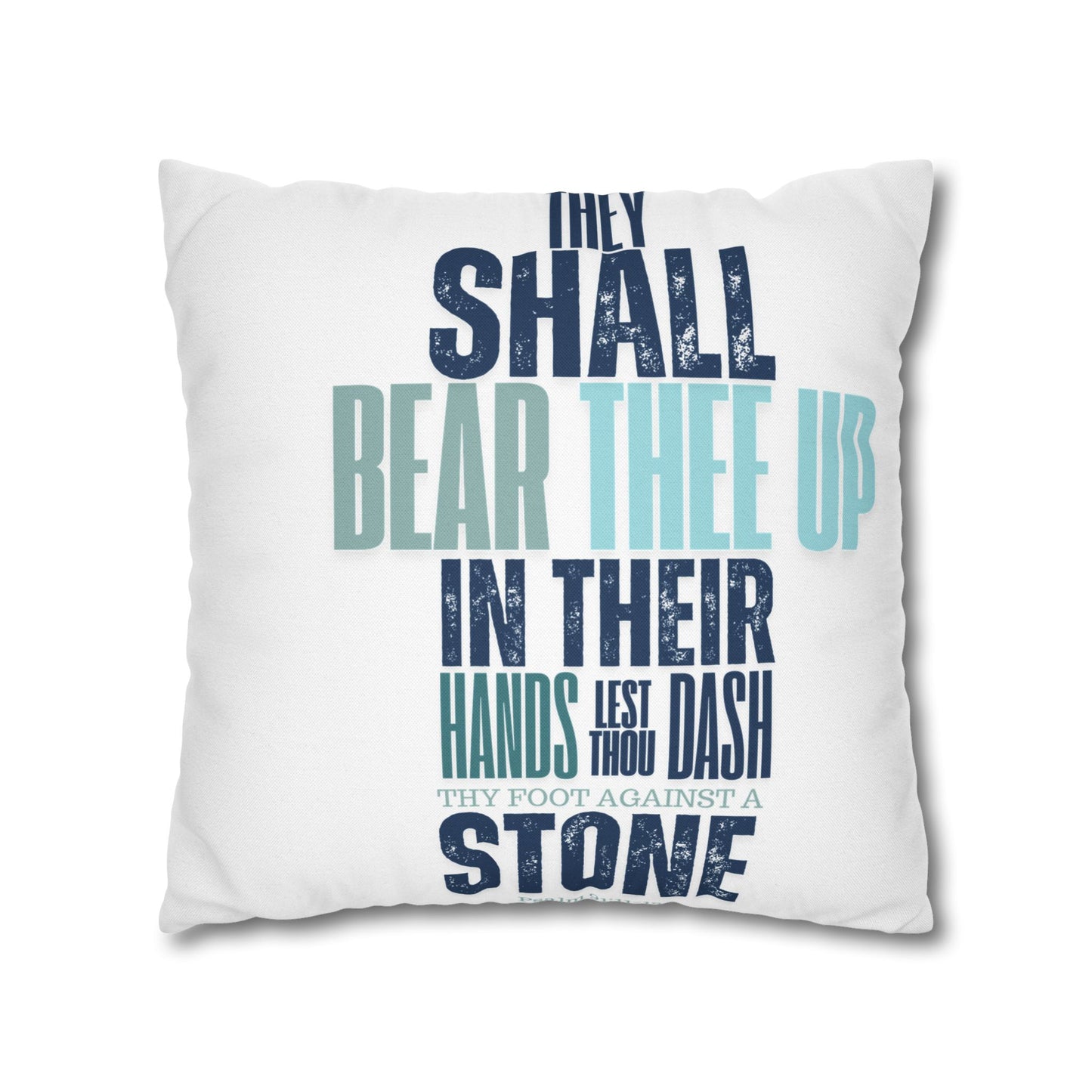 Spun Polyester Square PILLOWCASE He shall Give His Angels
