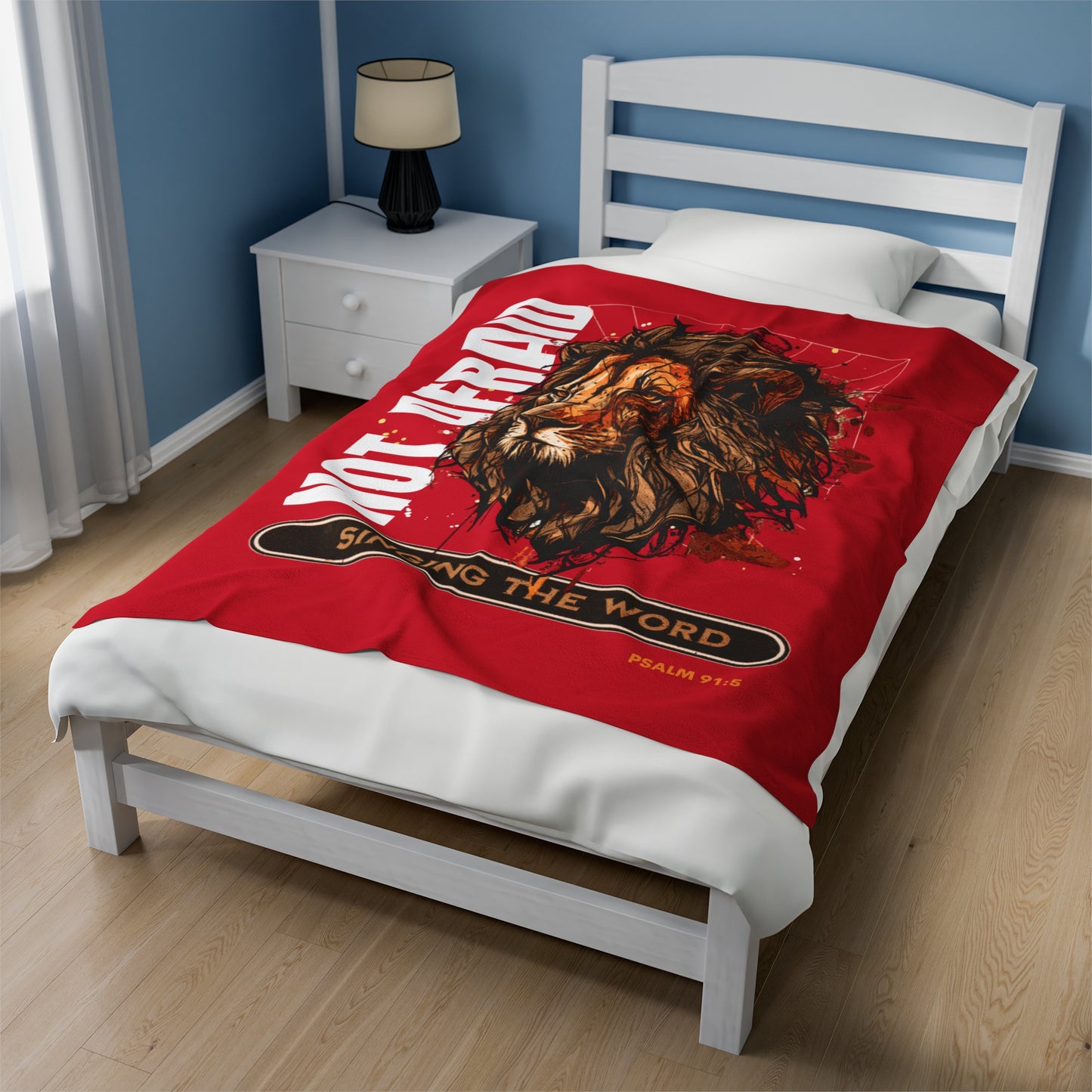 Plush Blanket - Not Be Afraid Dark Red Design