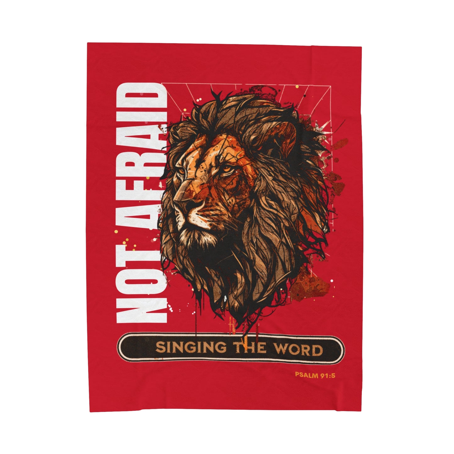 Plush Blanket - Not Be Afraid Dark Red Design