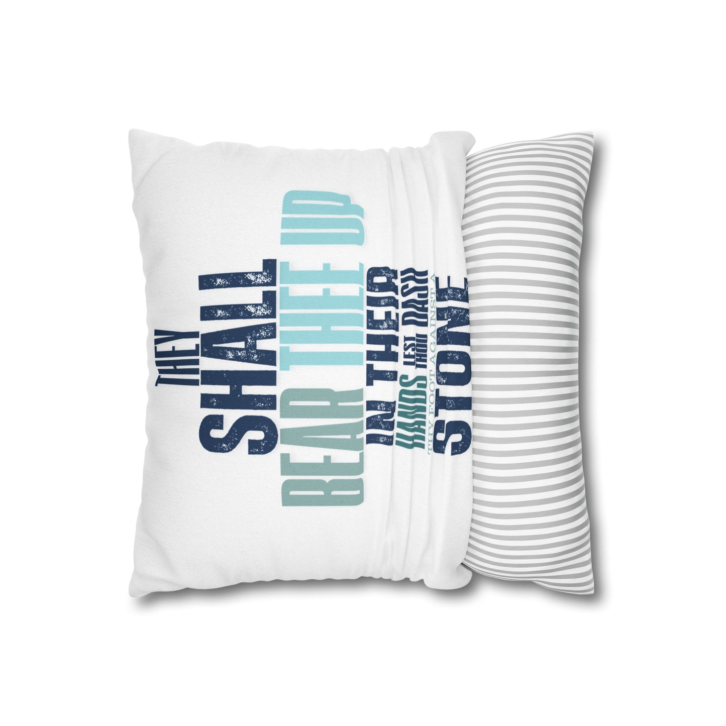 Spun Polyester Square PILLOWCASE He shall Give His Angels