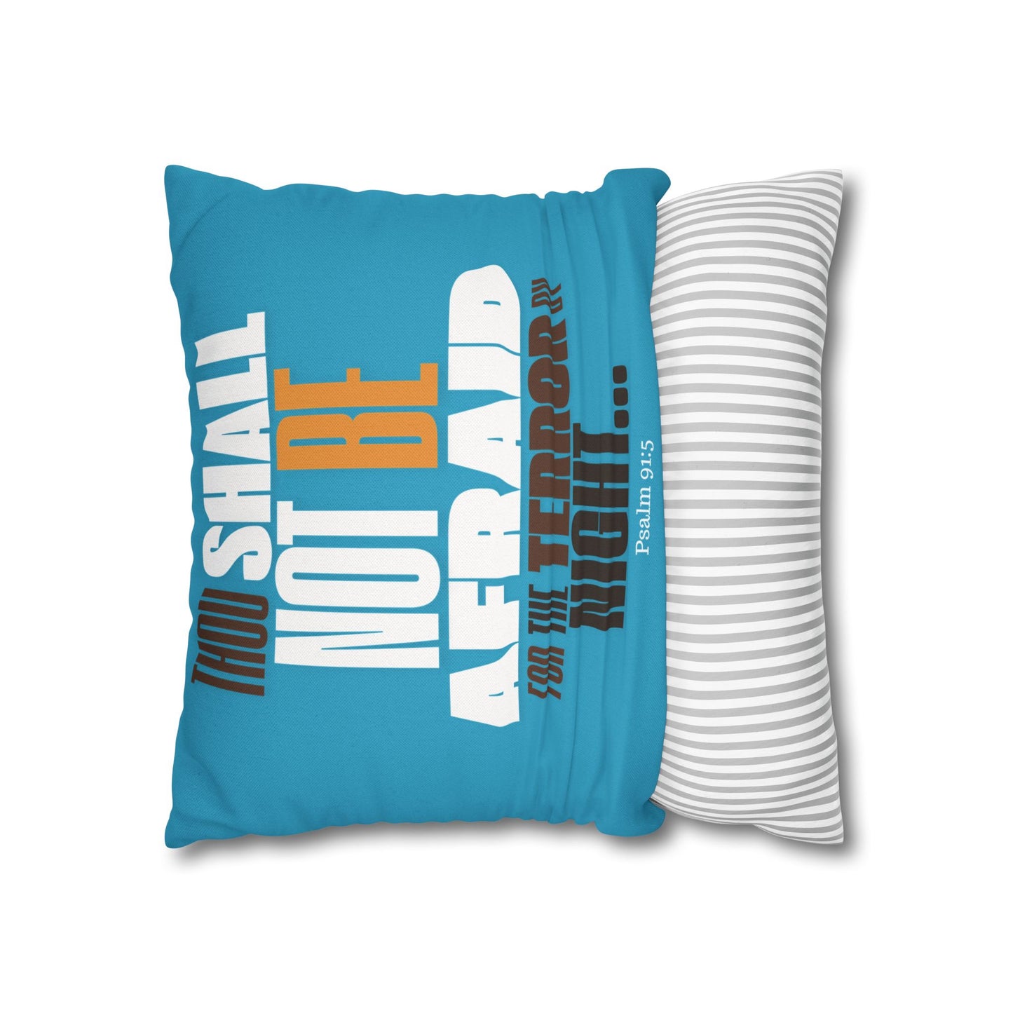 Spun Polyester Square PILLOWCASE Blue Lion