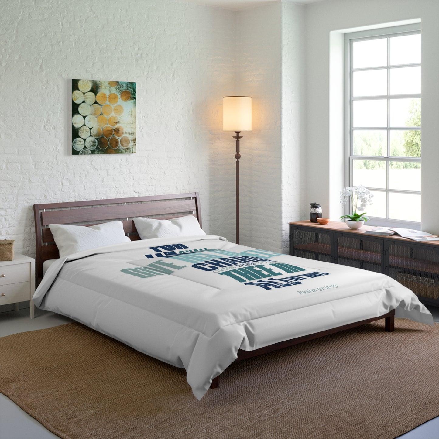 Comforter (White) He shall Give His Angels