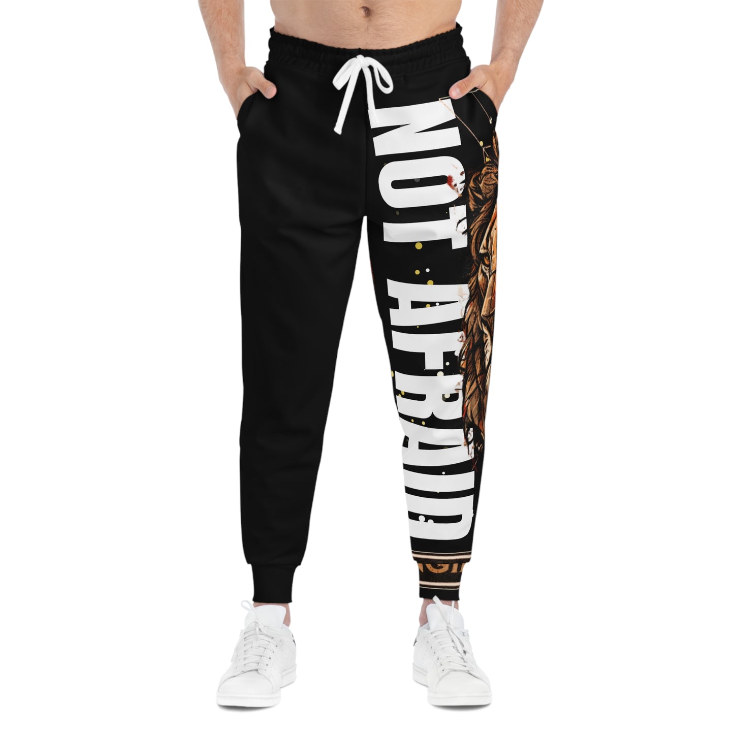 Athletic Joggers (AOP) Not Afraid Lion Black