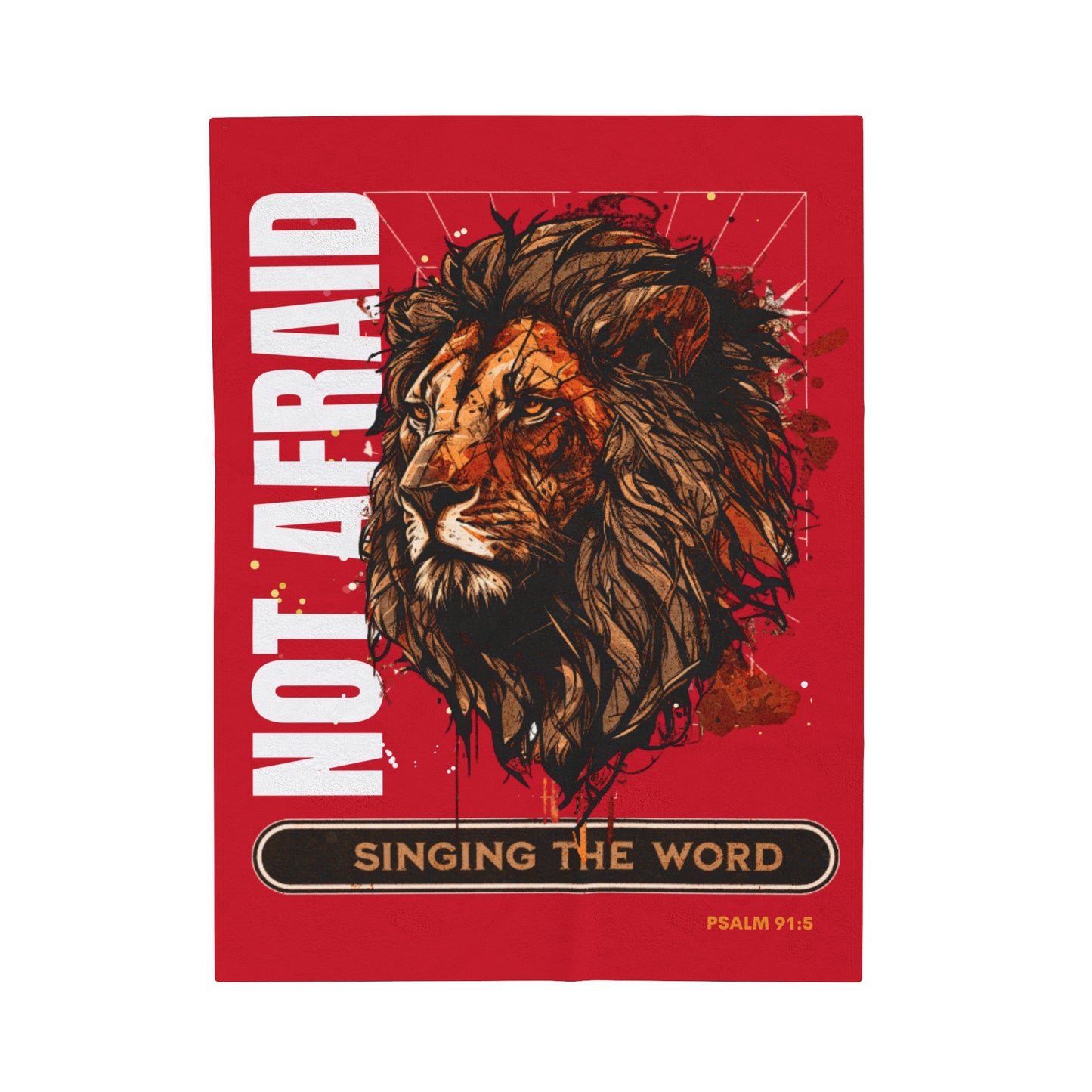 Plush Blanket - Not Be Afraid Dark Red Design
