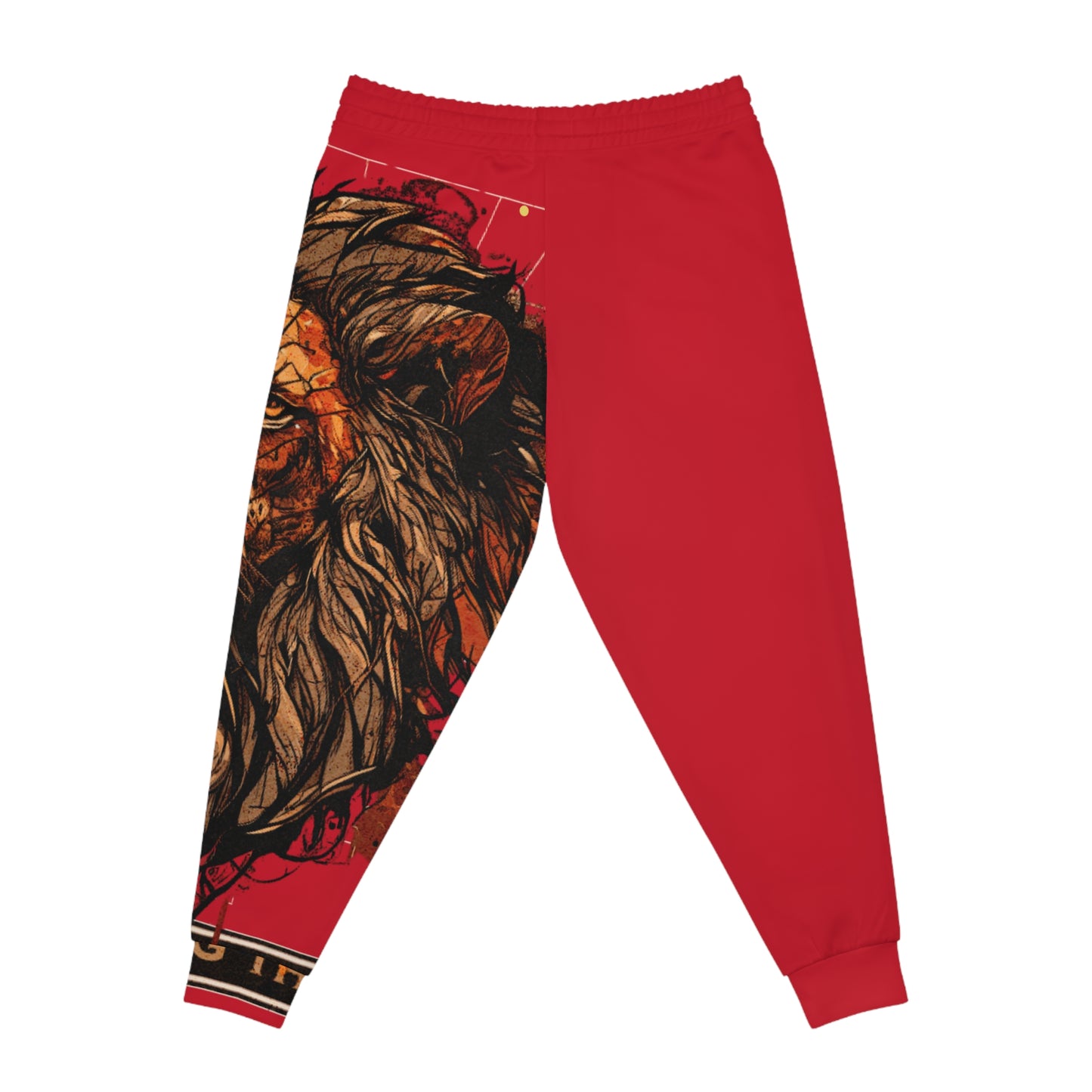 Athletic Joggers (AOP) Not Afraid Lion Red