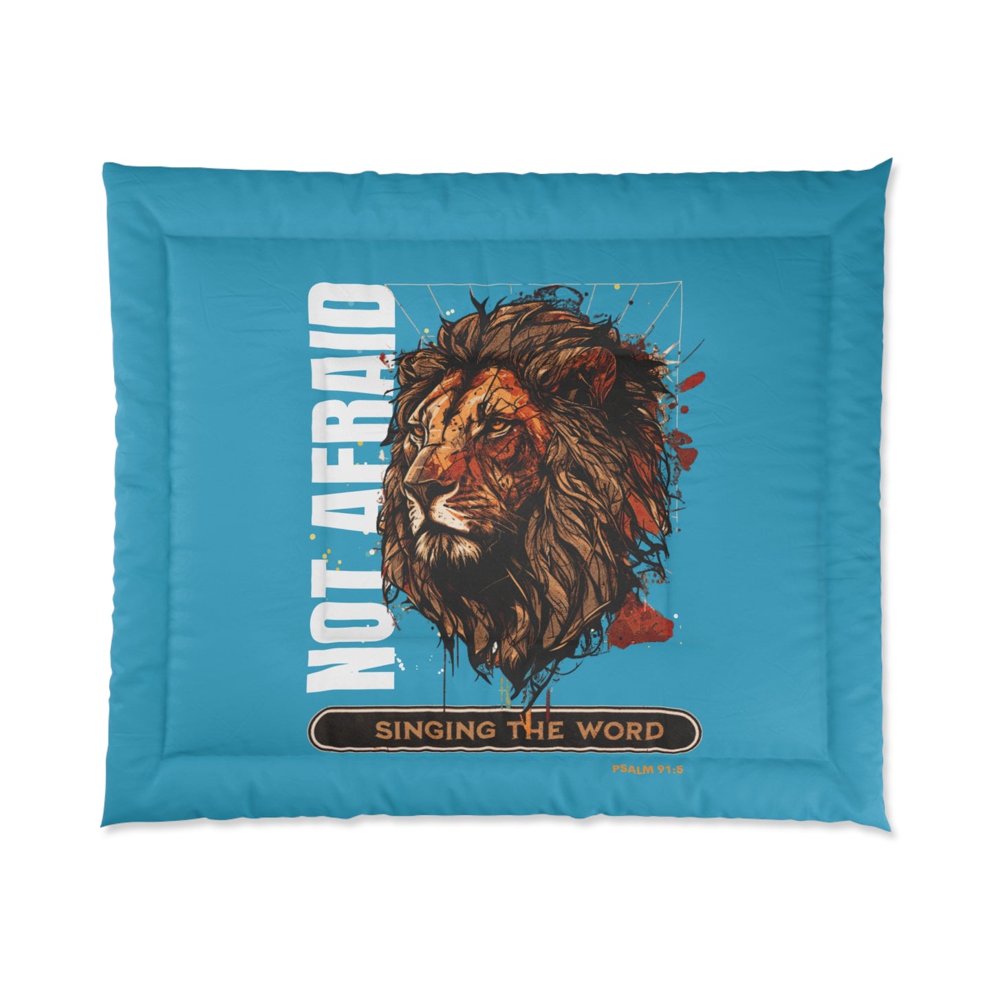 Comforter Blue Not Afraid/ Lion