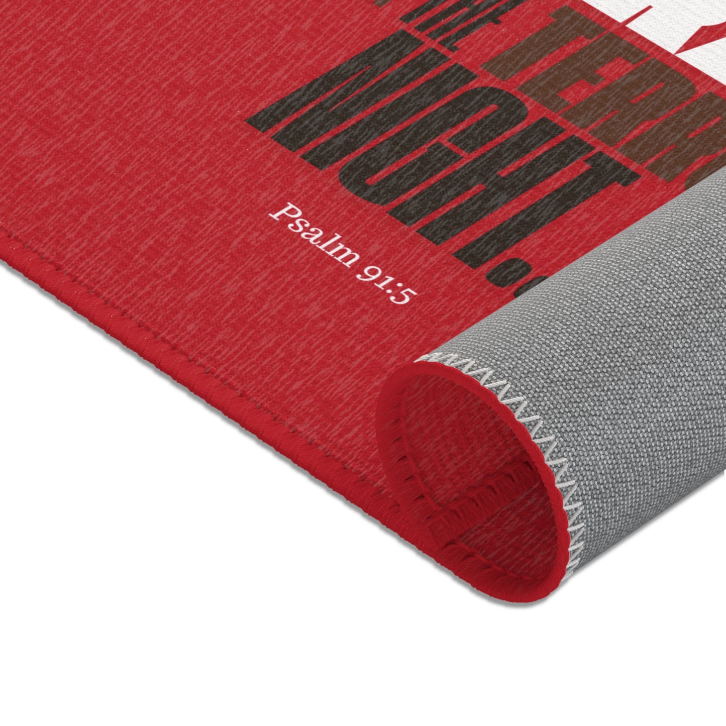Area Rugs -Thou Shall Not be Afraid Red