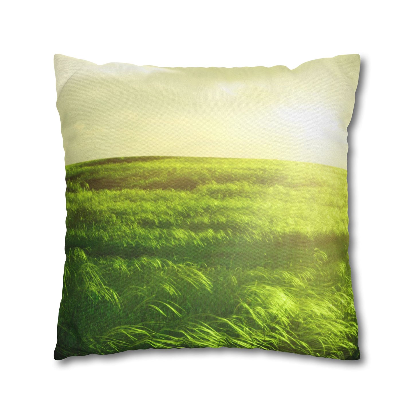 Spun Polyester Square PillowCASE "He Makes Me to lie down..." Psa. 23