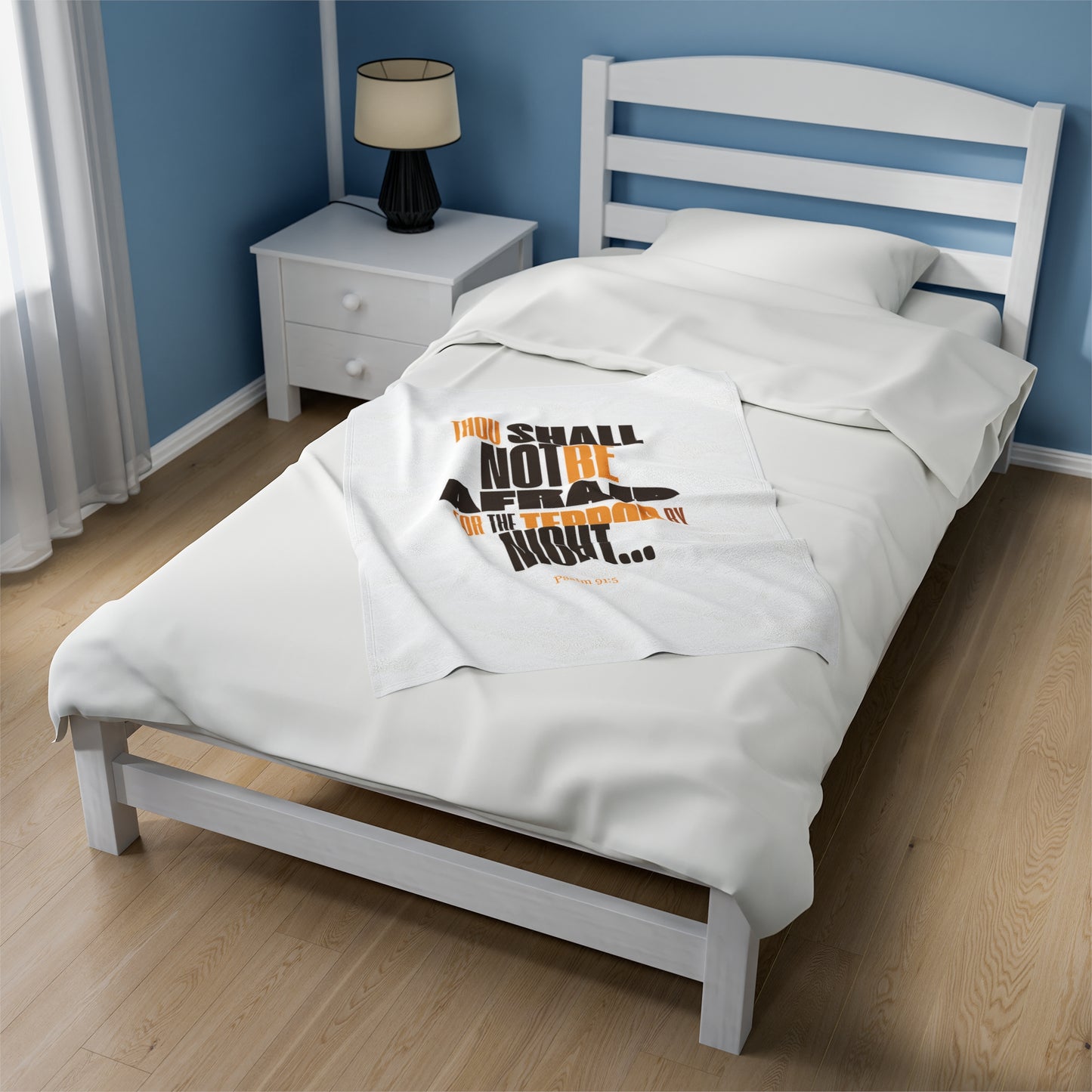 Velveteen Plush Blanket Thou Shall Not Be Afraid