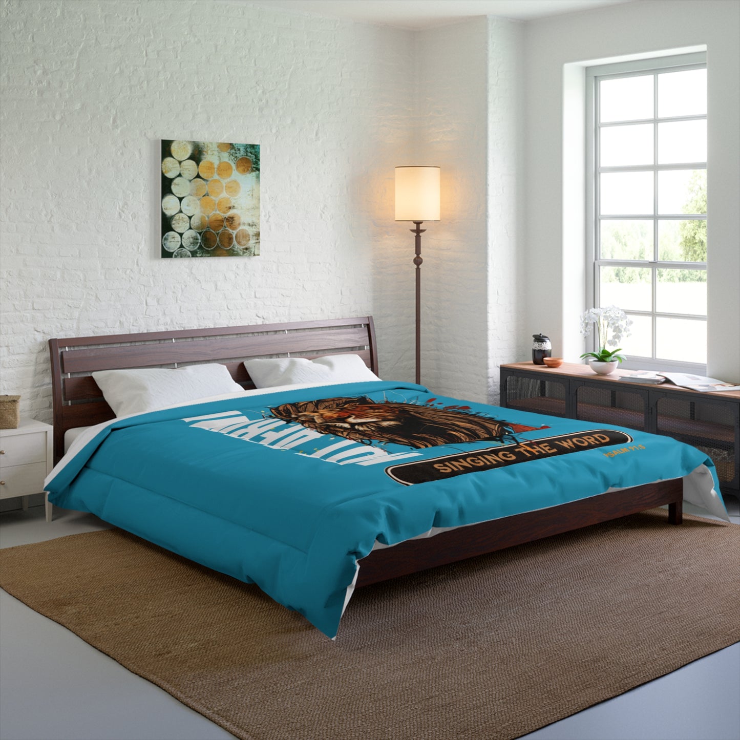 Comforter Blue Not Afraid/ Lion