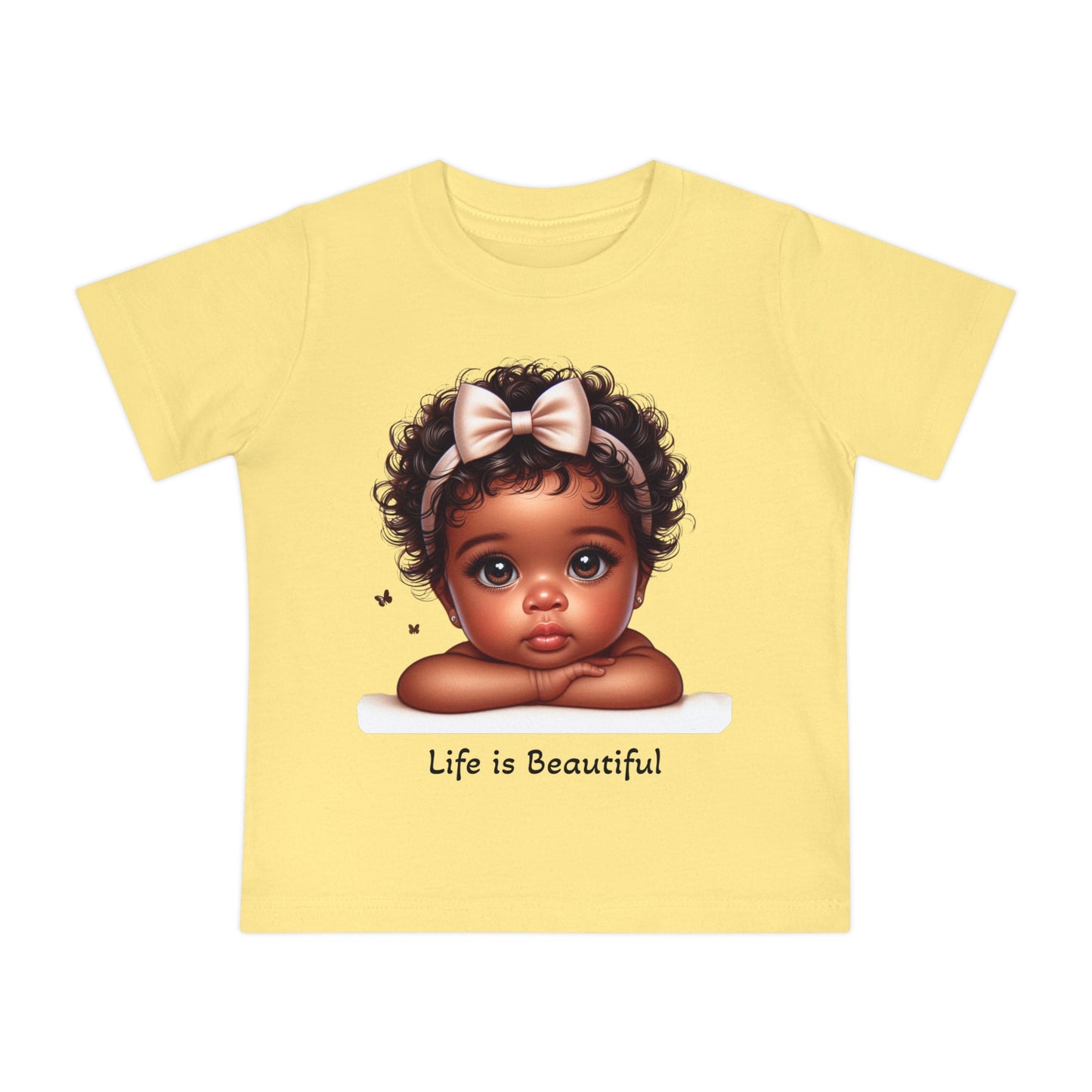 Baby T-Shirt - Brown Skin Baby Girl Life is Beautiful Psalm 139:13