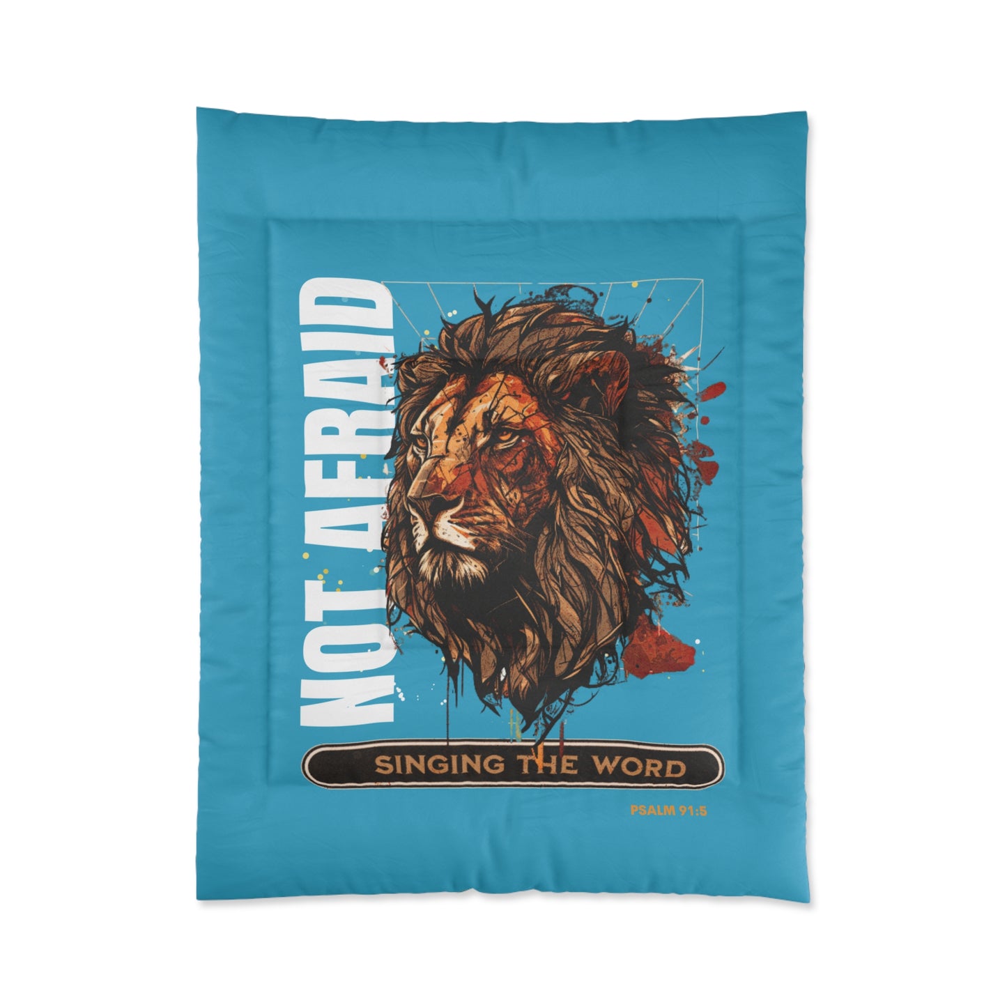Comforter Blue Not Afraid/ Lion