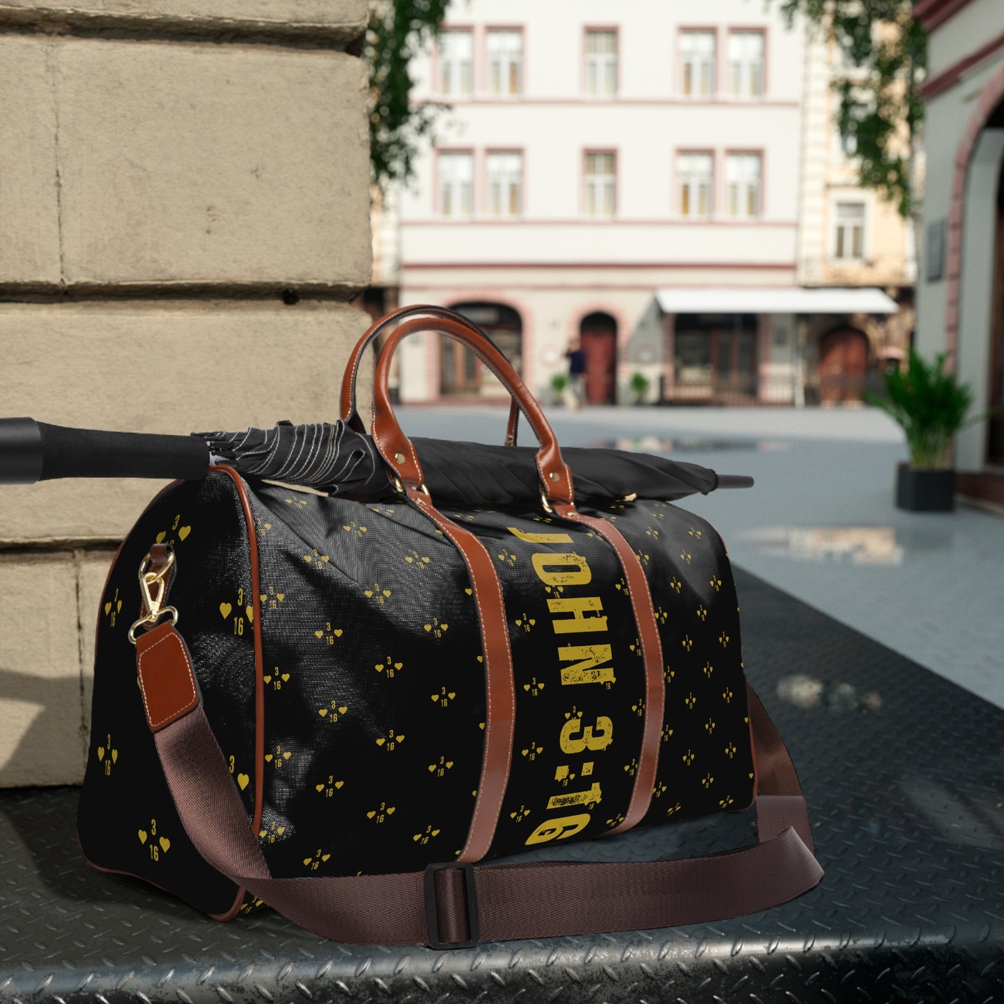Travel Bag - Black John 3:16 Design - Waterproof
