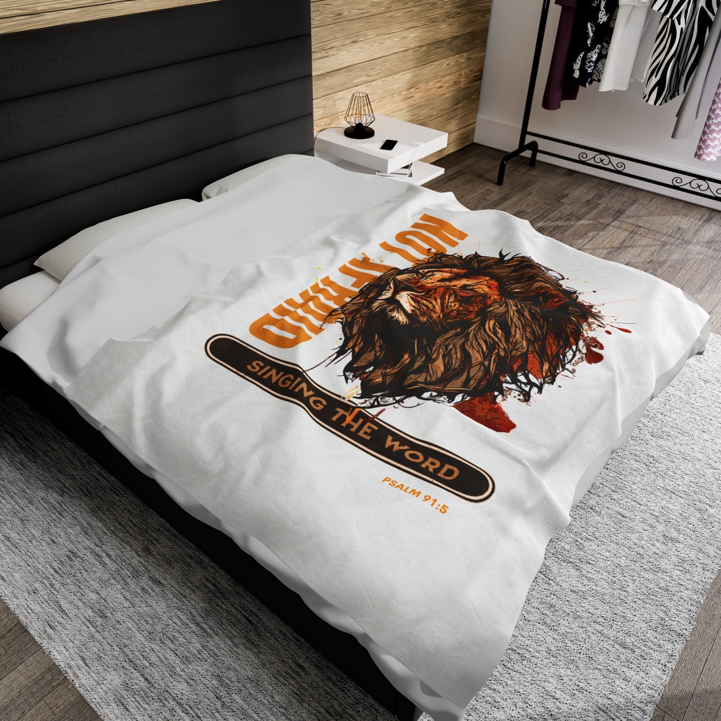 Velveteen Plush Blanket White Not Afraid