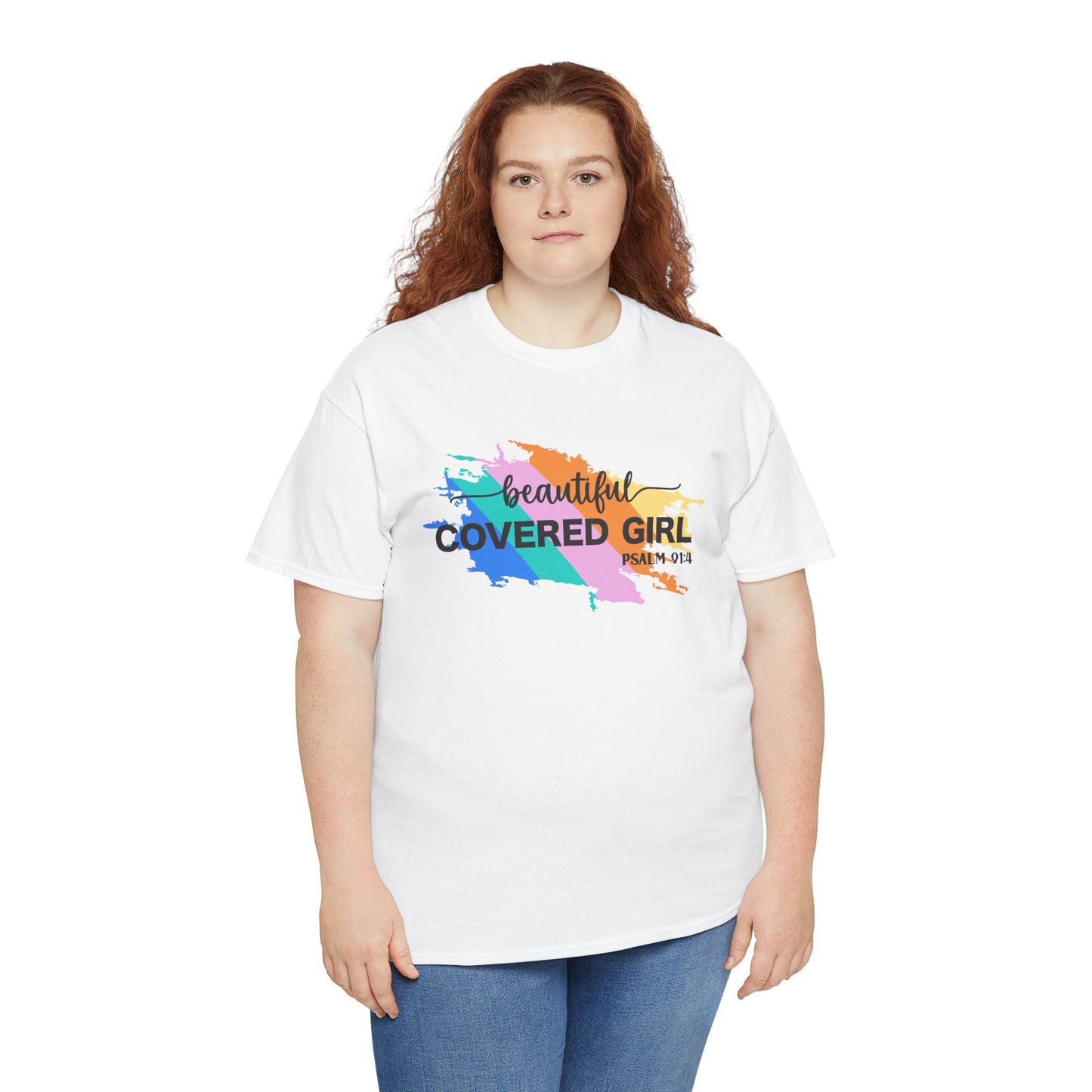 Unisex Heavy Cotton Tee Covered Girl Psa. 91:4