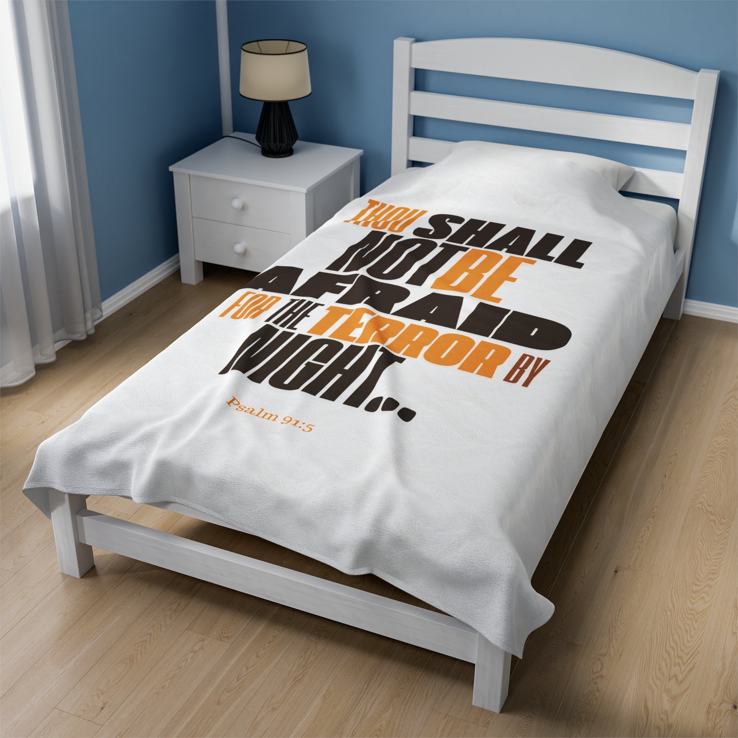 Velveteen Plush Blanket Thou Shall Not Be Afraid