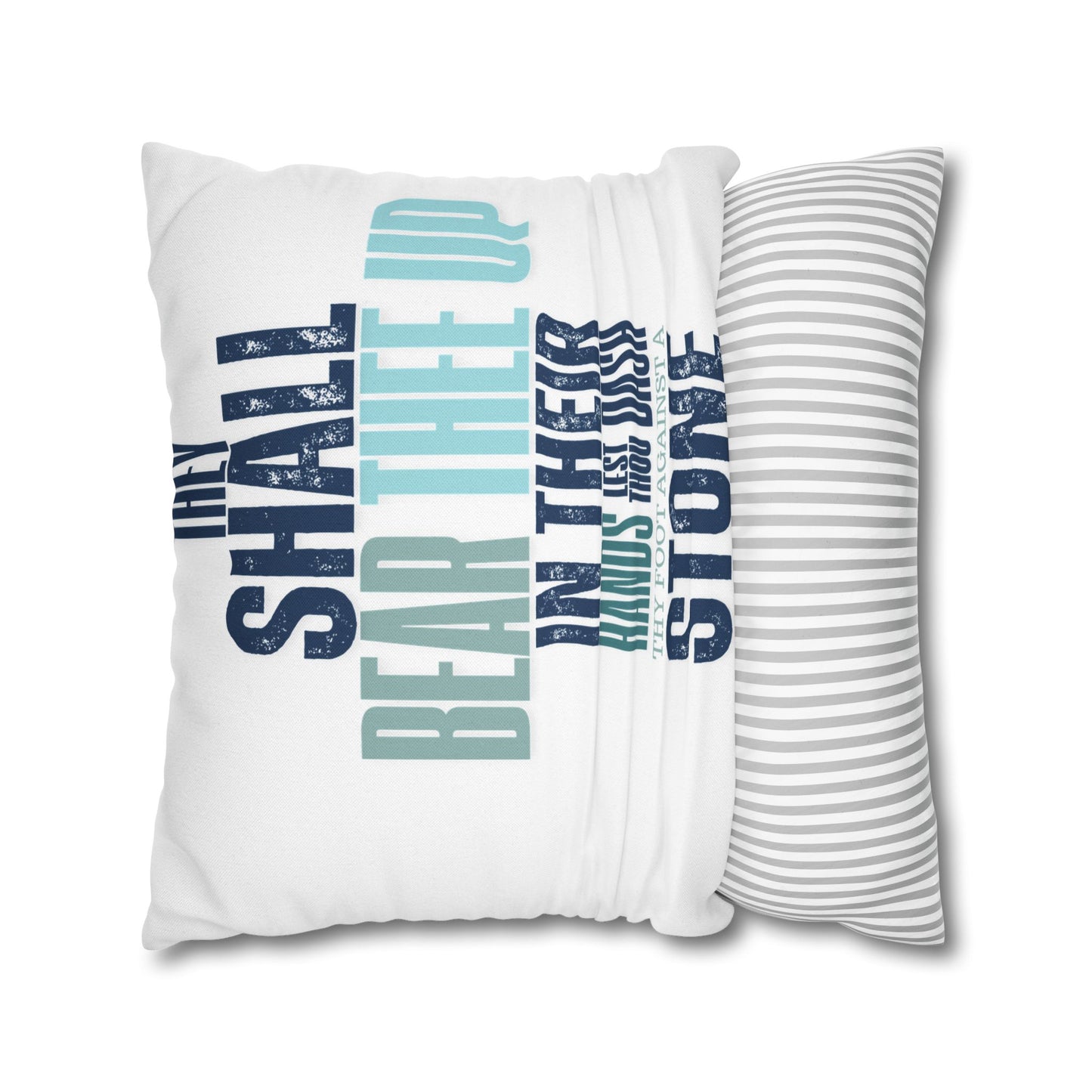 Spun Polyester Square PILLOWCASE He shall Give His Angels