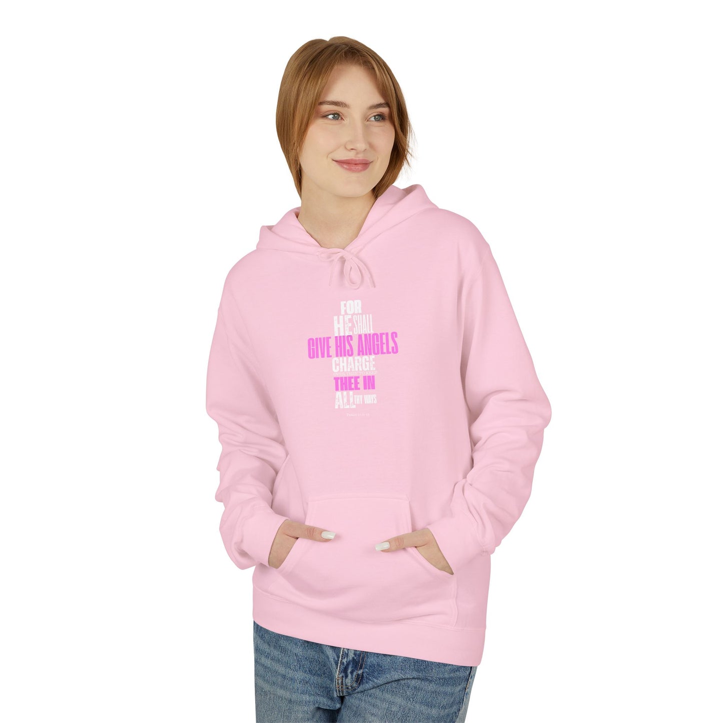 Unisex Midweight Softstyle Fleece Hoodie Psalm 91 wings