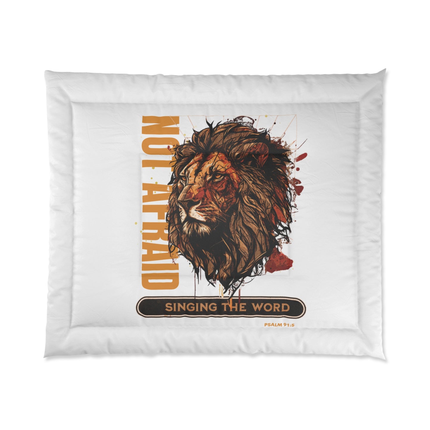 Comforter Lion Not Afraid White