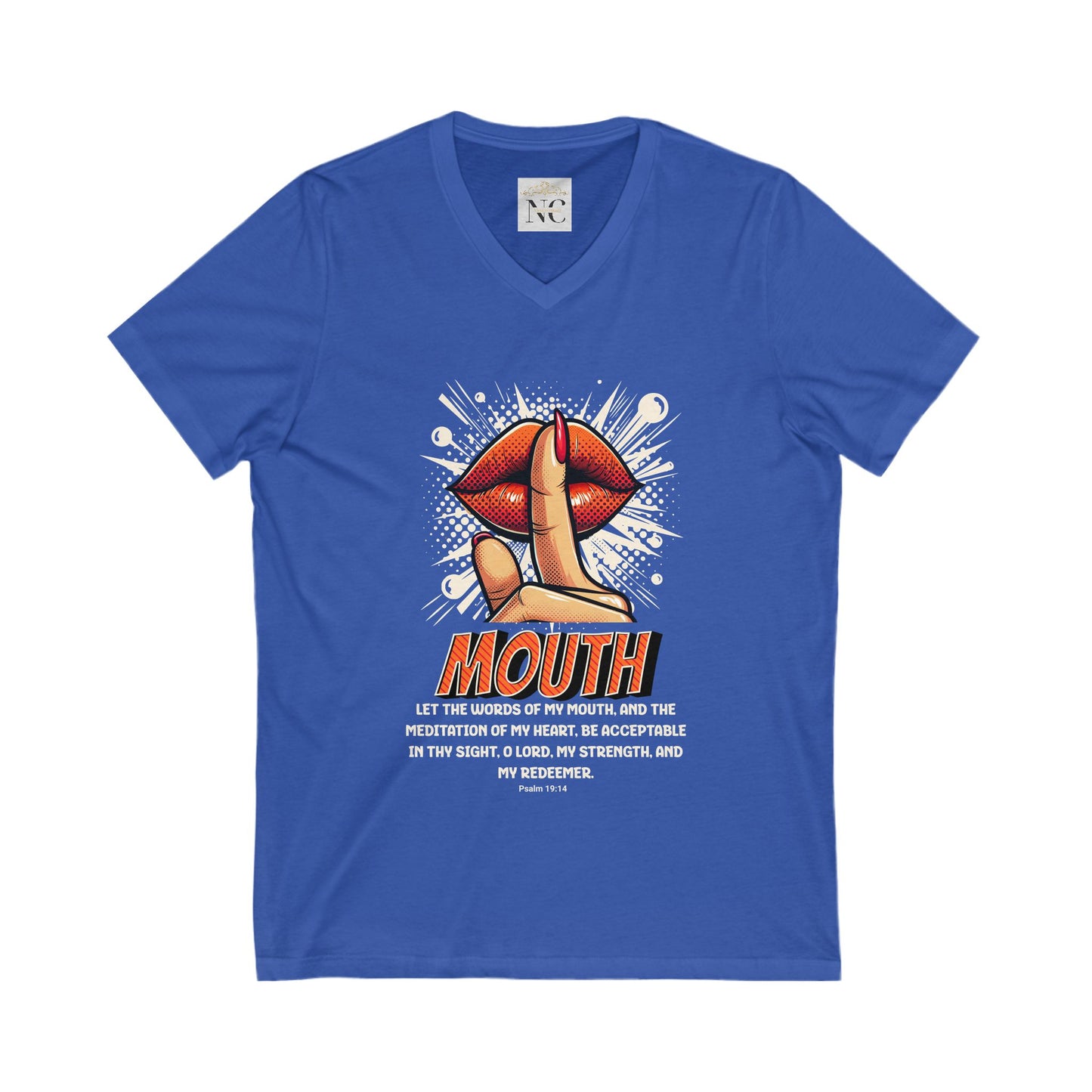 Jersey Short Sleeve V-Neck Tee Watch Your Mouth