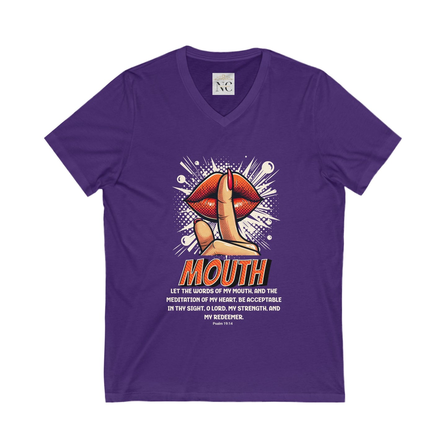 Jersey Short Sleeve V-Neck Tee Watch Your Mouth